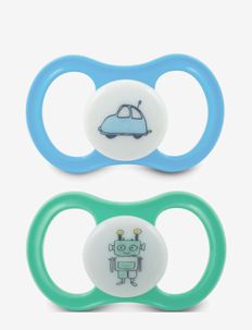 Pacifier Happy Silicone Glow 2-pack, +4 month Blue, Esska