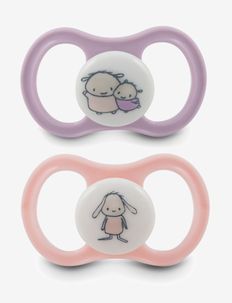 Pacifier Happy Silicone Glow 2-pack, +4 month Pink, Esska