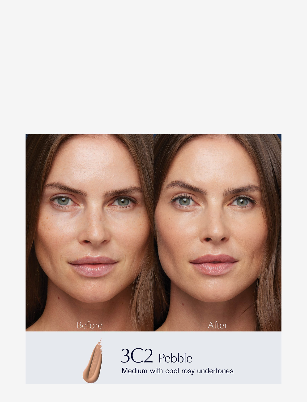 Estée Lauder - Double Wear Stay-In-Place Matte Powder Foundation - redo för date night - 3c2 pebble - 1