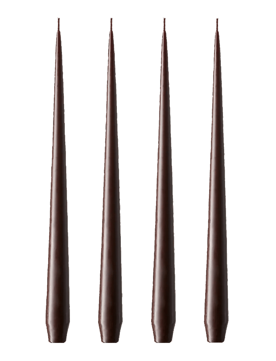 ester & erik - Taper candle 32cm 4-pack - konusveida sveces - 79 espresso - 0