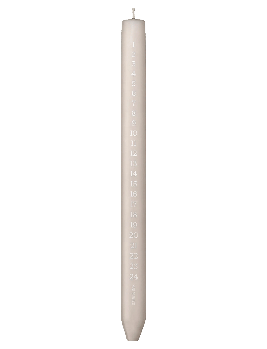 ester & erik - Cylindrical calendar candle - weihnachten - adventskerzen - 22 linen grey - 1
