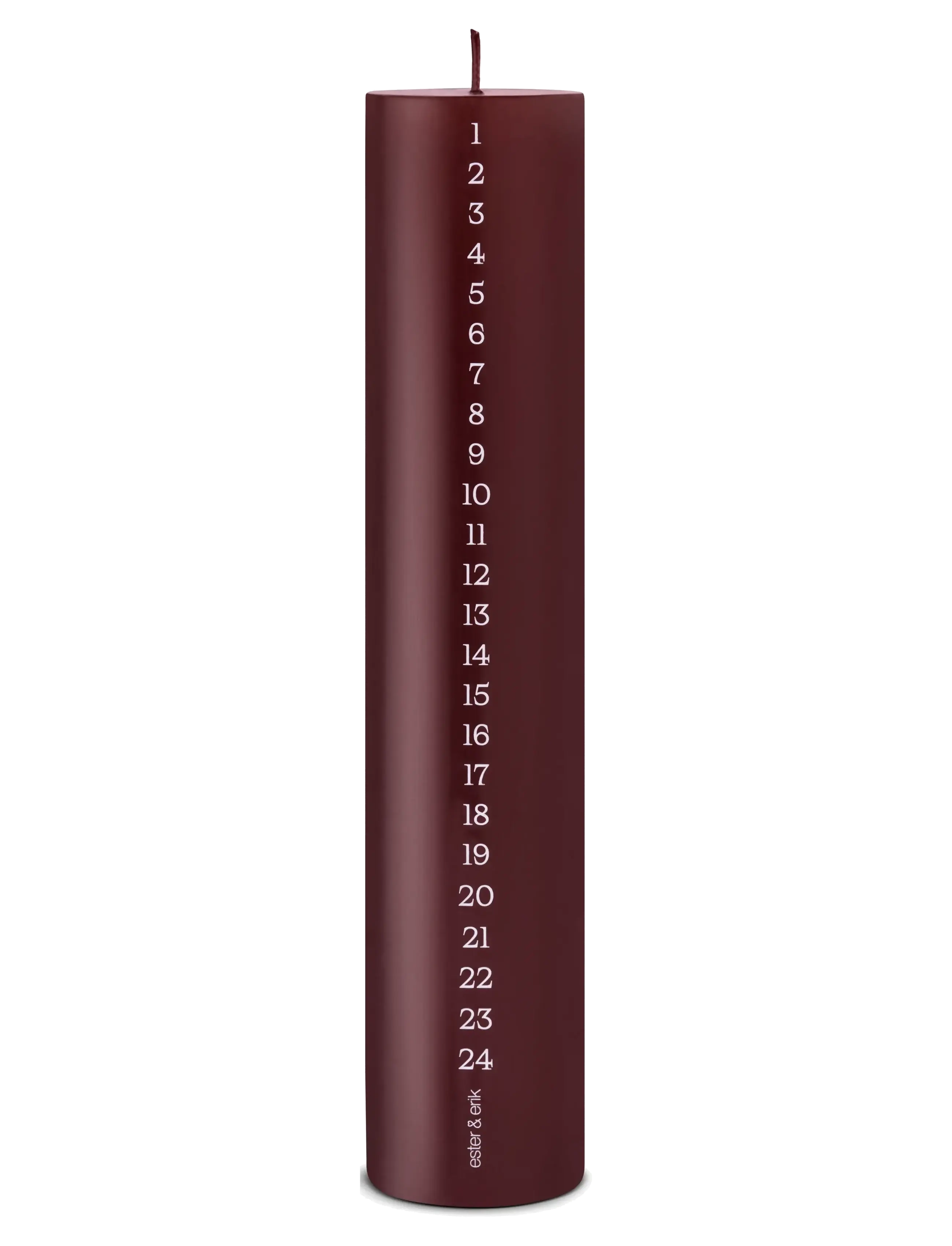 ester & erik Pillar calendar candle -  - 44/2 DEEP WINE / burgundy