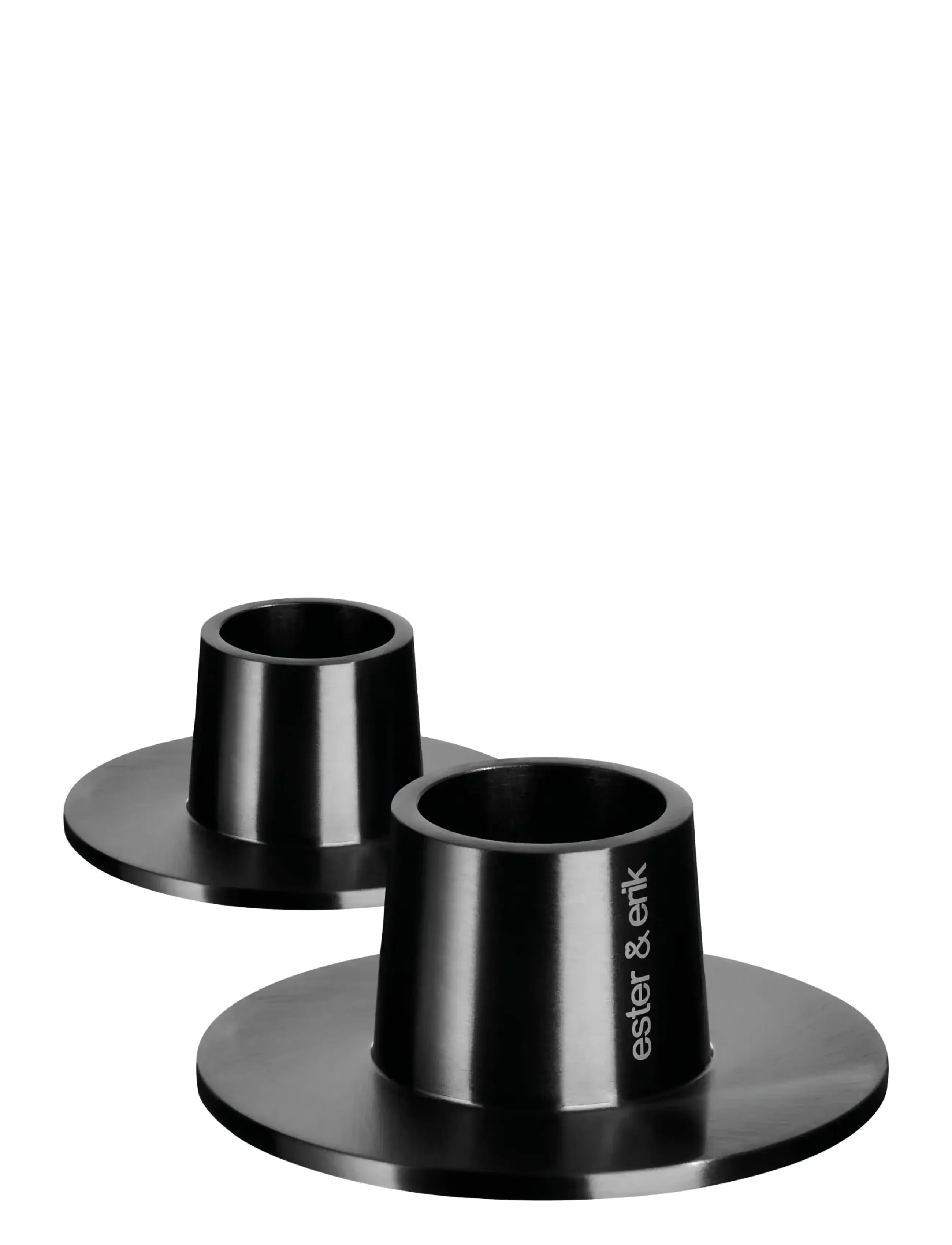 ester & erik Candle Holder 2-Pack, H:2.3 cm, Black, Candle & Tealight Holders > Candle Holders, Unisex