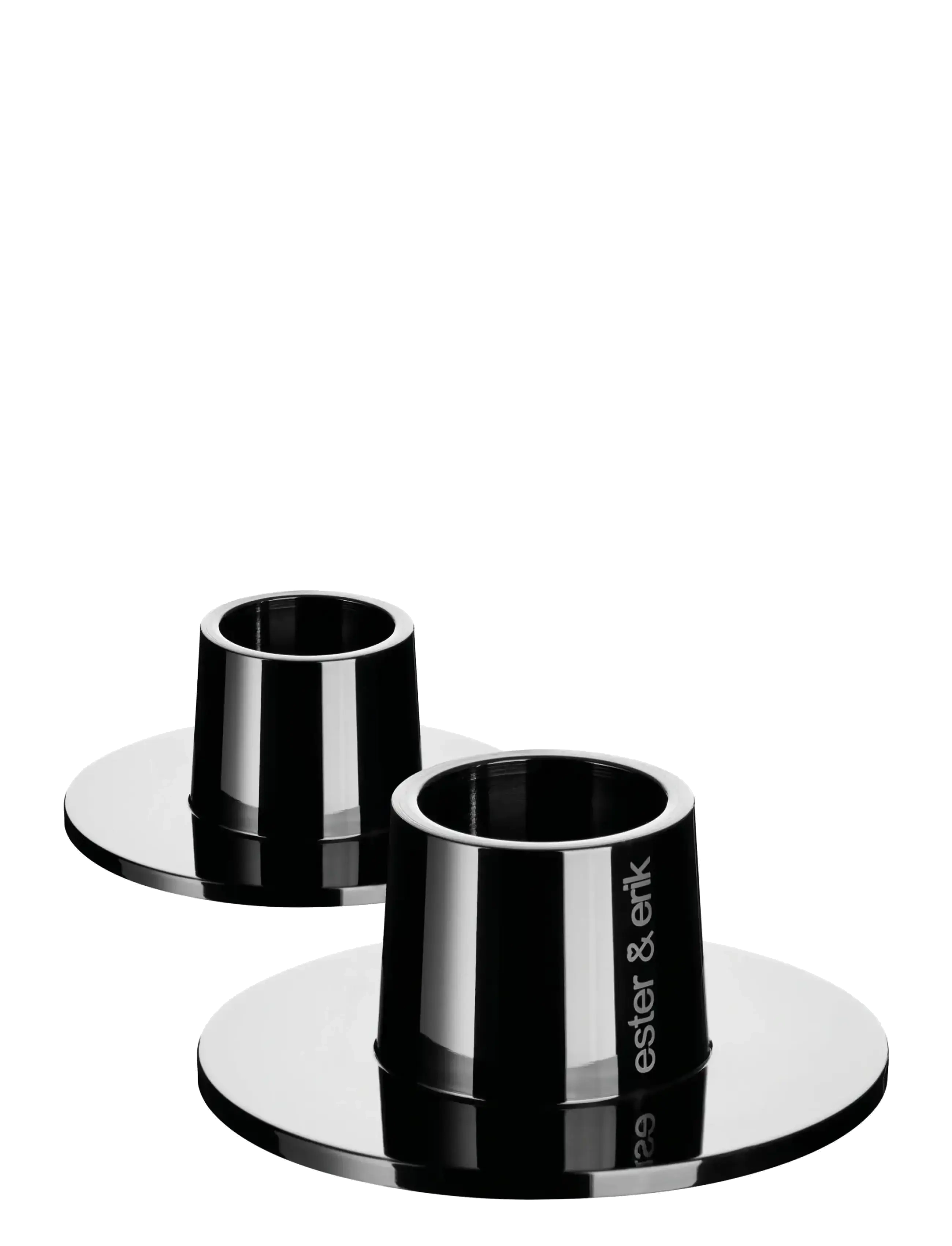 ester & erik Candle holder 2-pack - Einrichtung - BLACK SHINY / black