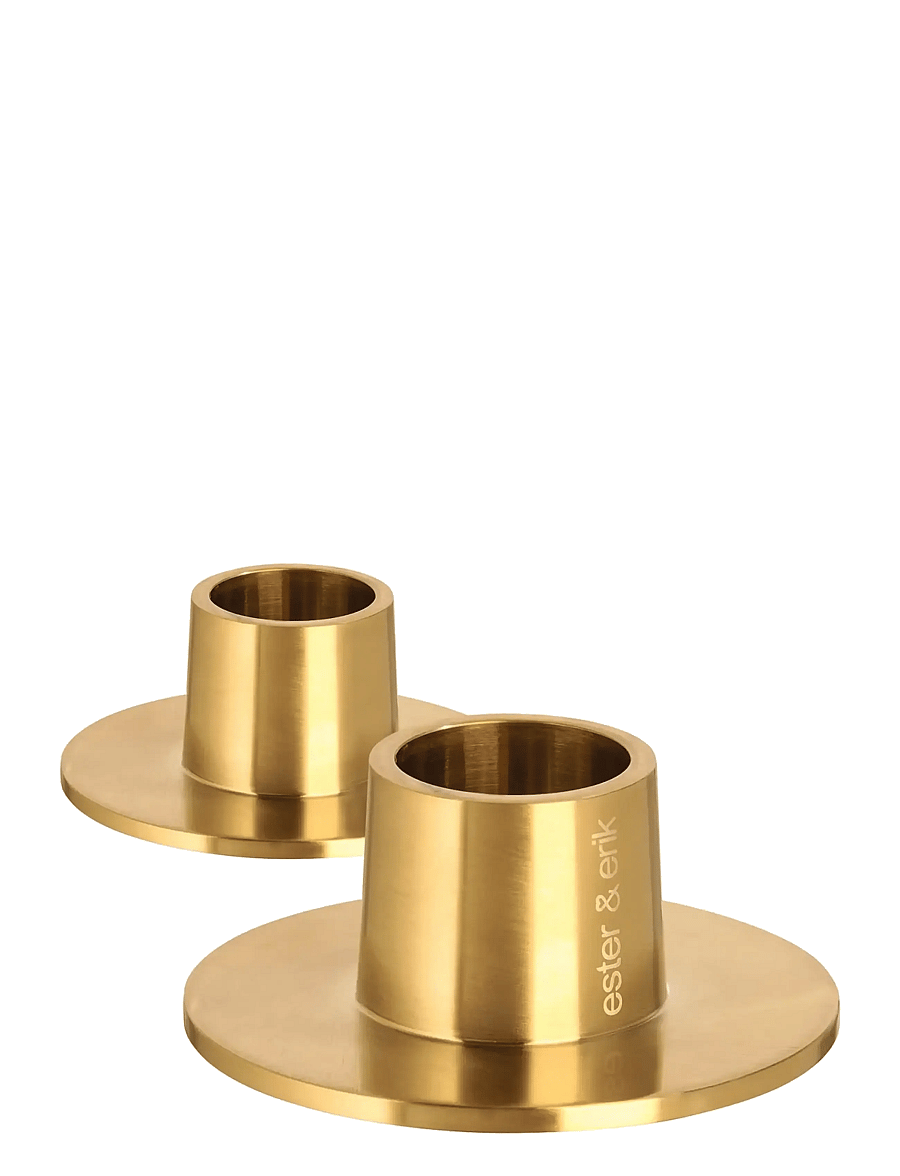 ester & erik - Candle holder 2-pack - küünlajalad - gold matt - 0