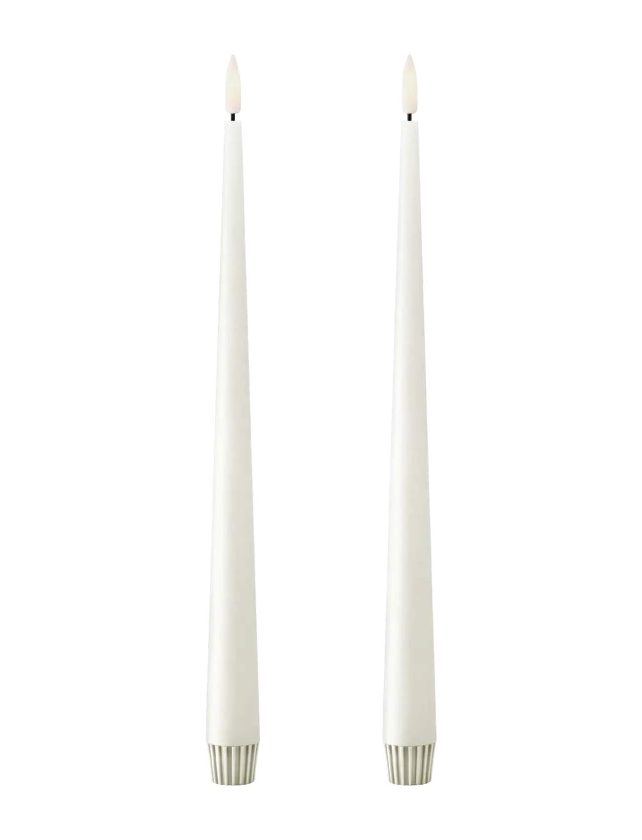 ester & erik Led Taper Candle 30Cm 2-Pack, H:30 cm, Candles, Weiß - Homeware