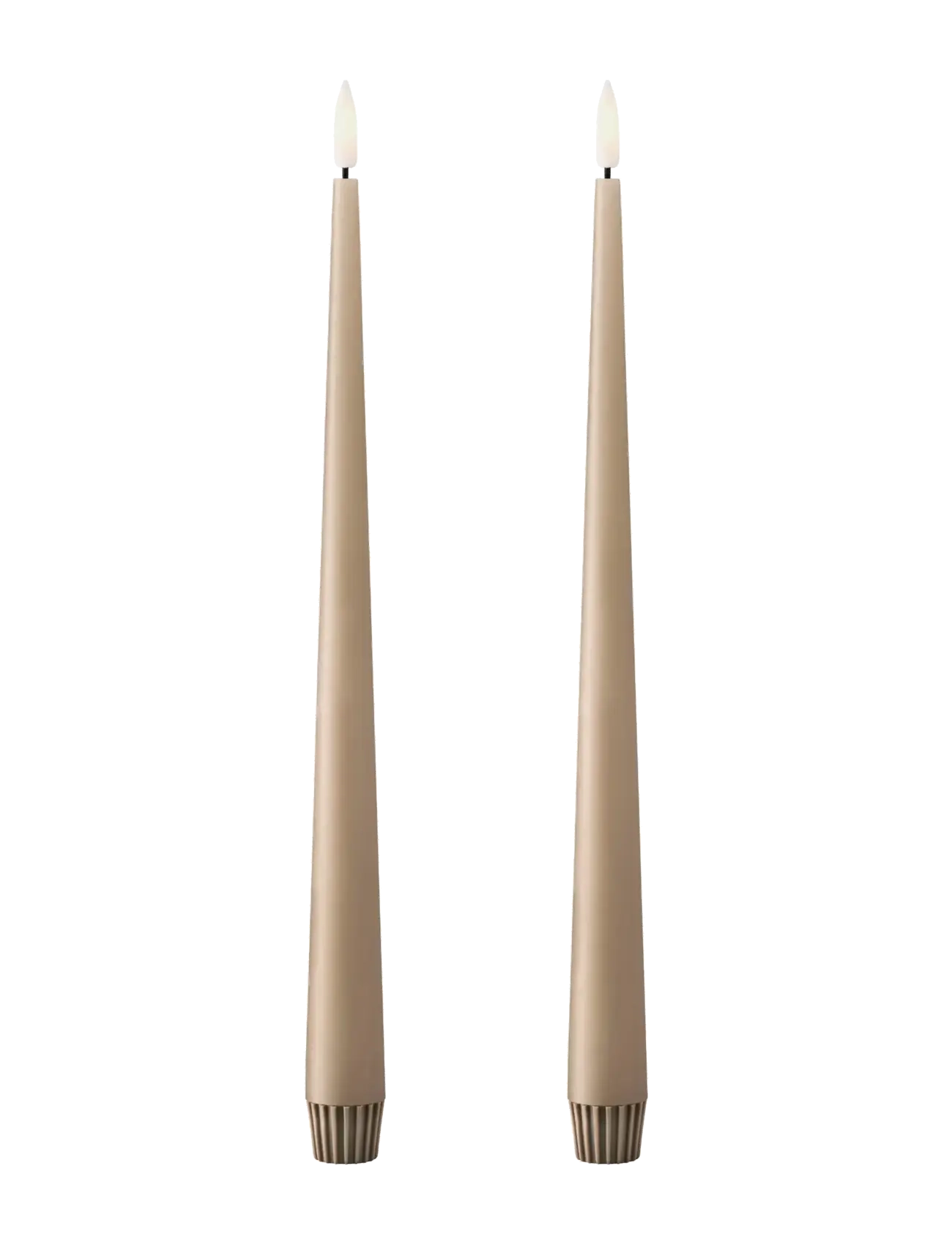 ester & erik Led Taper Candle 30cm 2-Pack, H:30 cm, Brown, Stearinlys > Led-Lys, Unisex