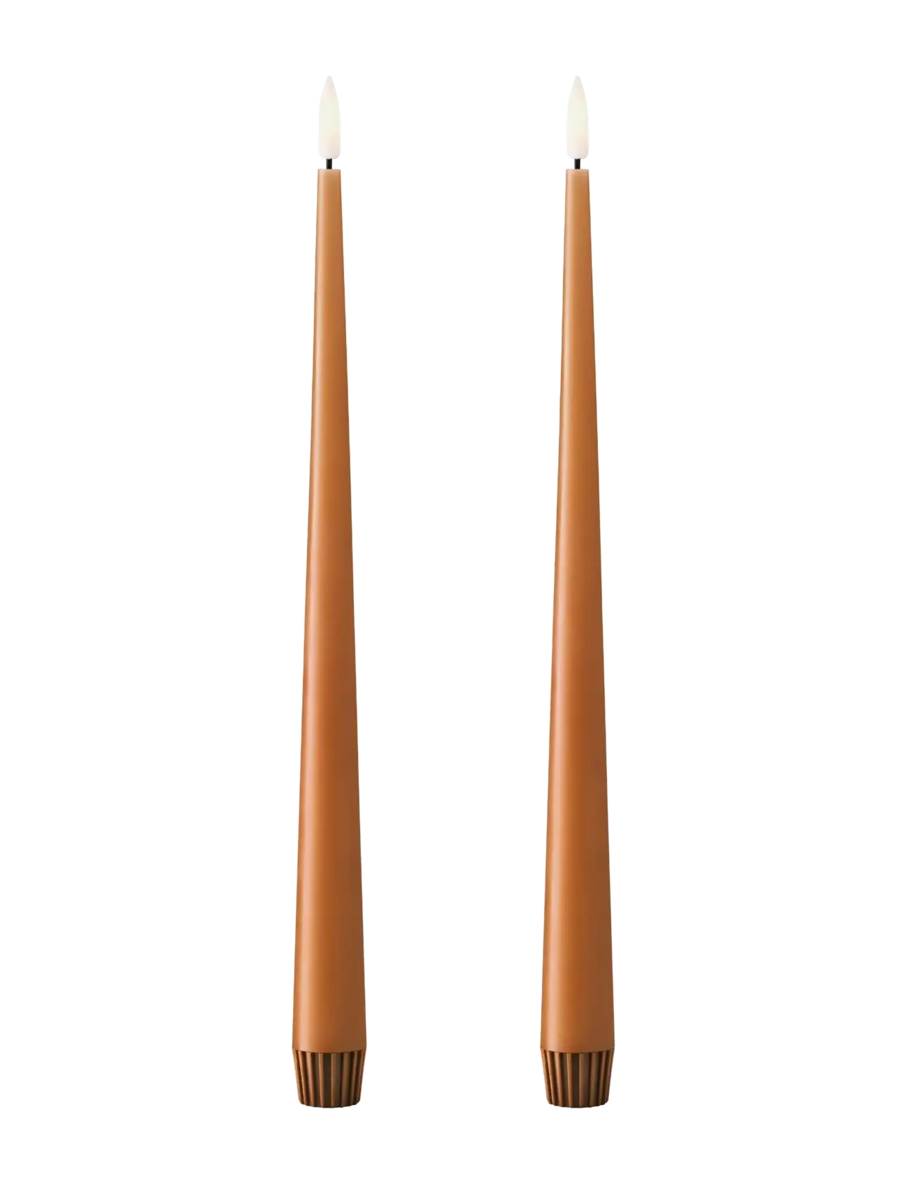 ester & erik Led Taper Candle 30Cm 2-Pack, H:30 cm, Candles, Braun - Homeware