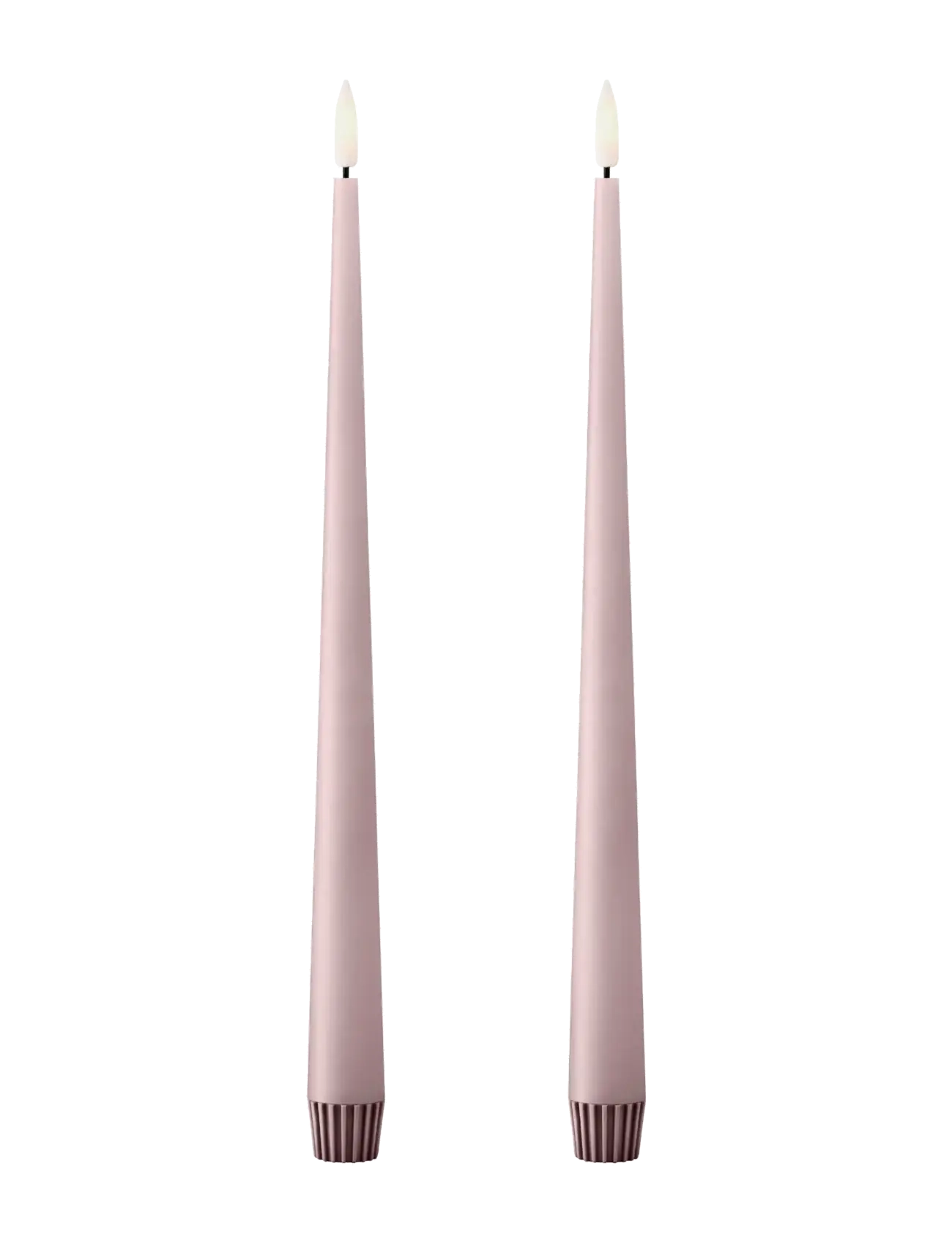 ester & erik Led Taper Candle 30cm 2-Pack, H:30 cm, Pink, Stearinlys > Led-Lys, Unisex