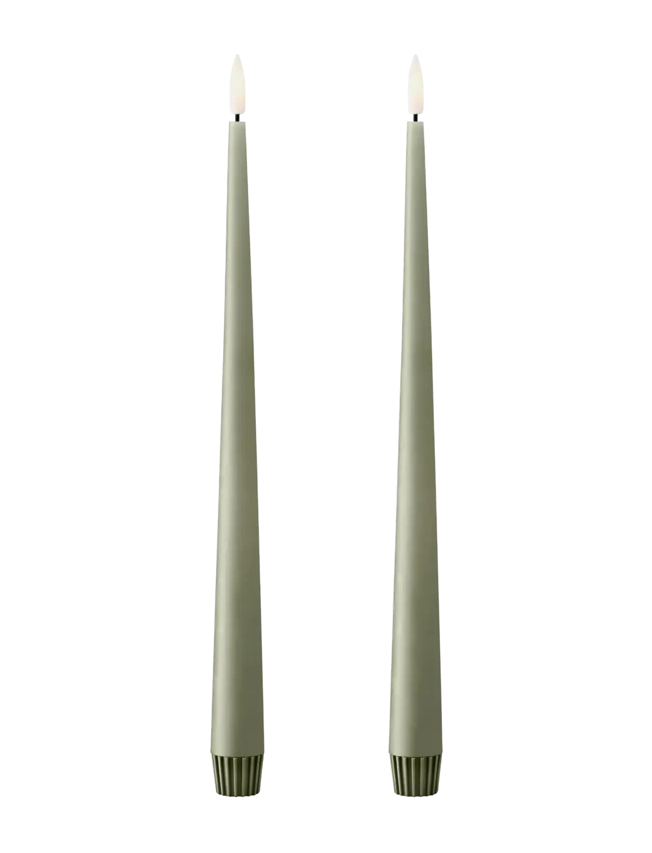 ester & erik Led Taper Candle 30Cm 2-Pack, LED-lys, Grøn, Str: H:30CM