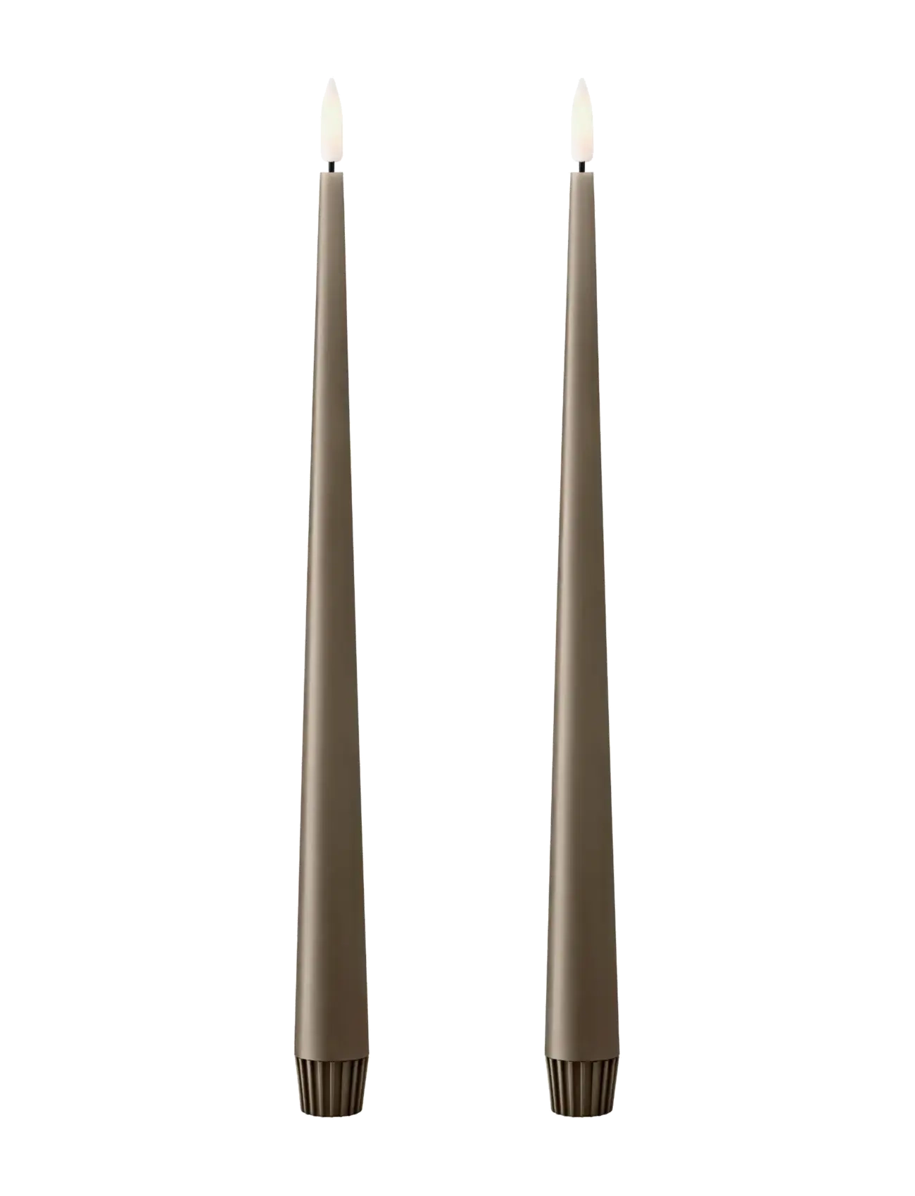 ester & erik Led Taper Candle 30cm 2-Pack, H:30 cm, Grey, Stearinlys > Led-Lys, Unisex