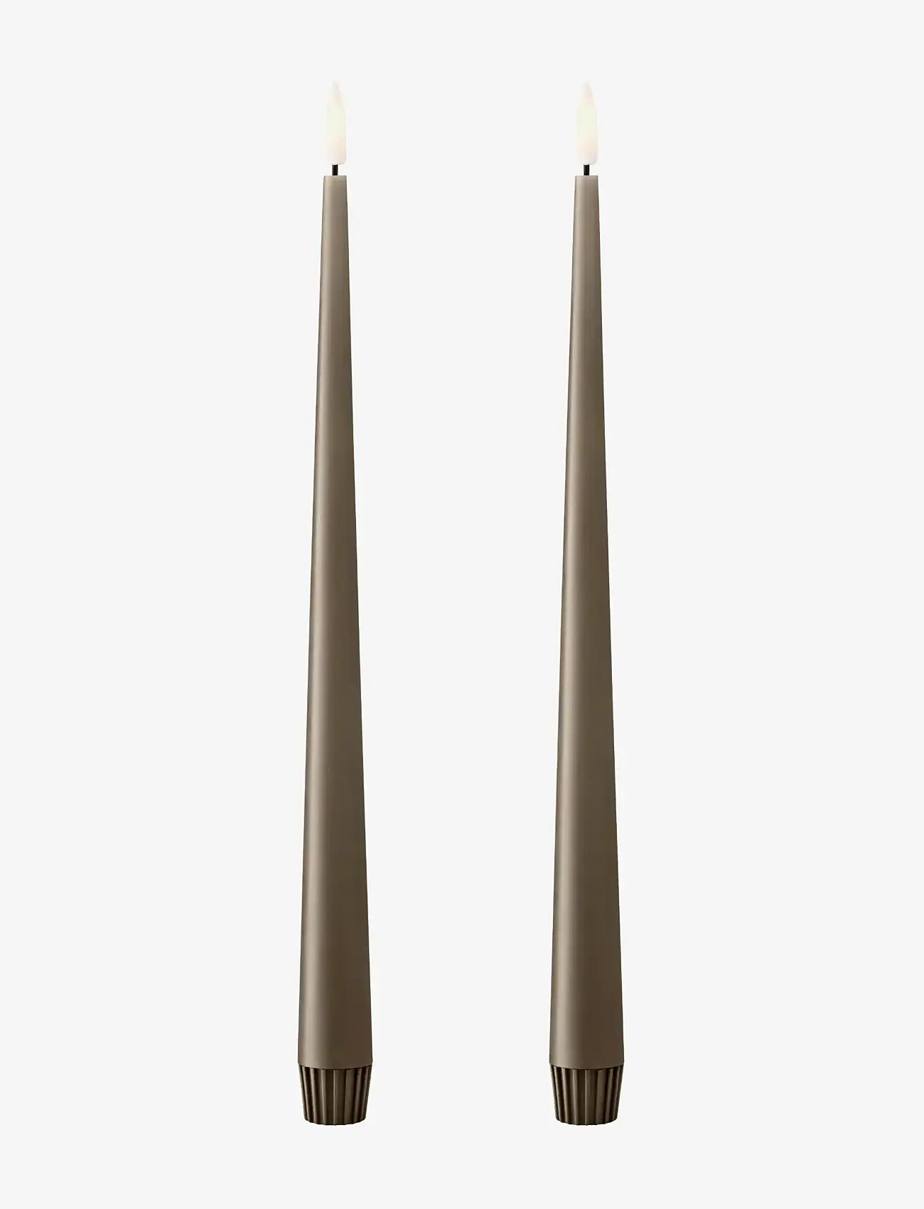 ester & erik - LED taper candle 30cm 2-pack - led lys - 77 caviar - 0