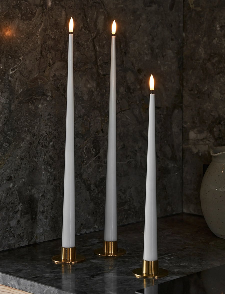 ester & erik - LED taper candle 40cm 2-pack - led žvakės - 10 silky - 0