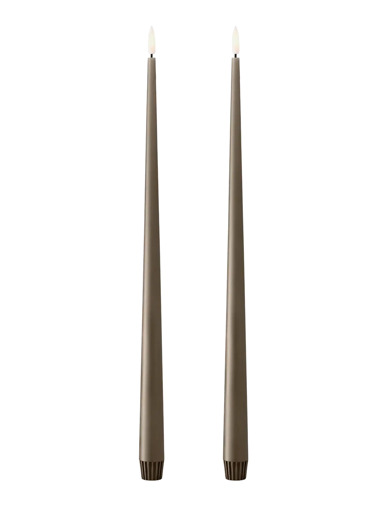 ester & erik Led Taper Candle 40Cm 2-Pack, LED-lys, Grå, Str: H:40CM