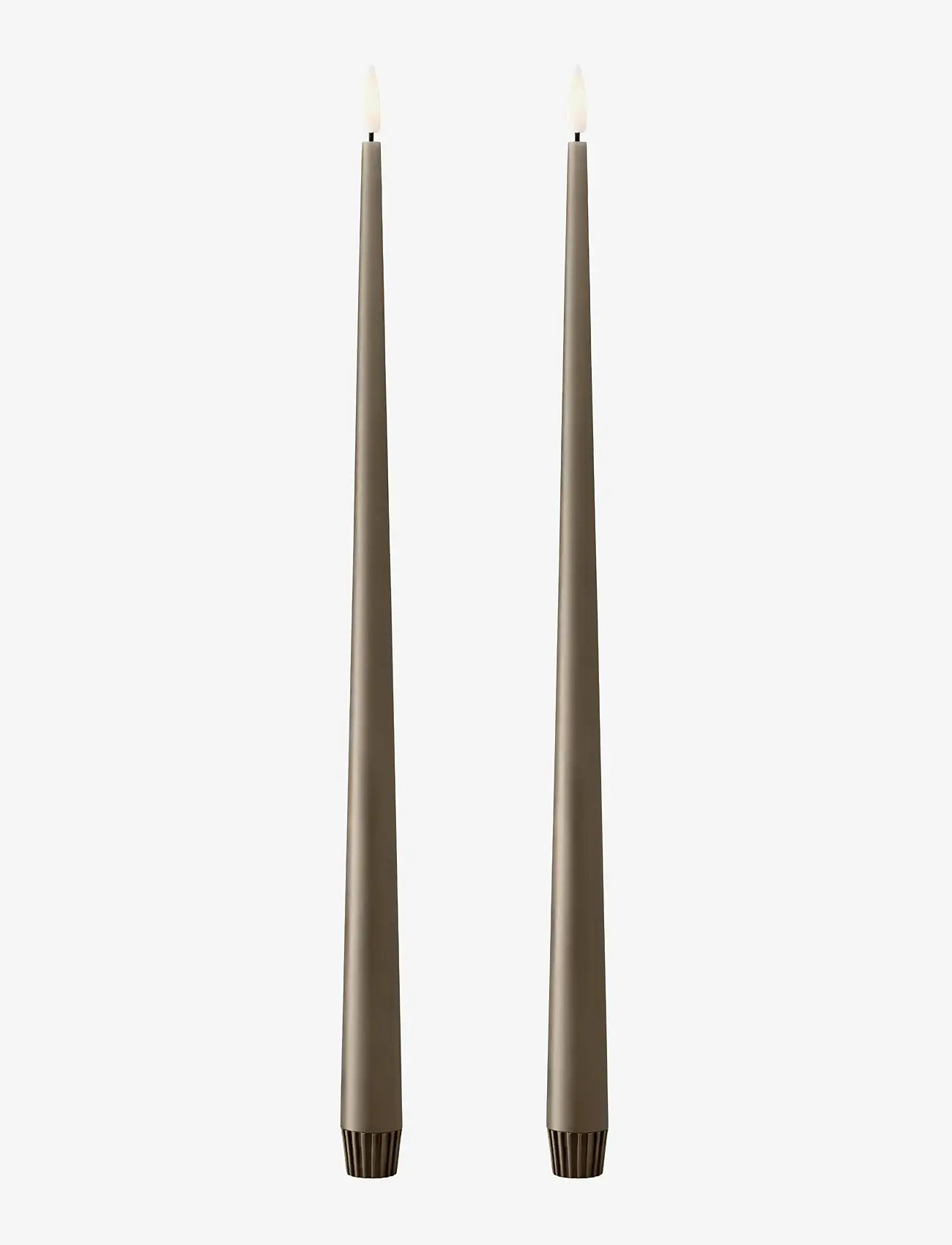 ester & erik - LED taper candle 40cm 2-pack - led lys - 77 caviar - 0