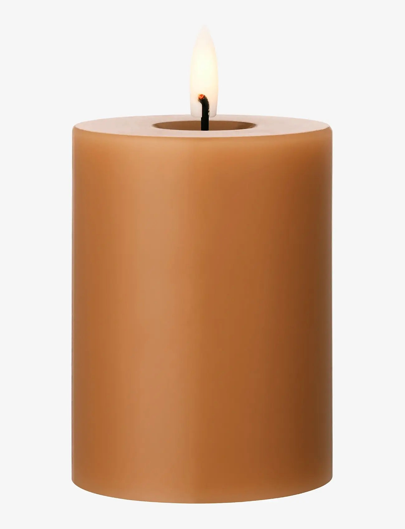 ester & erik - LED pillar candle 10cm - led lys - 23 raw toffee - 0