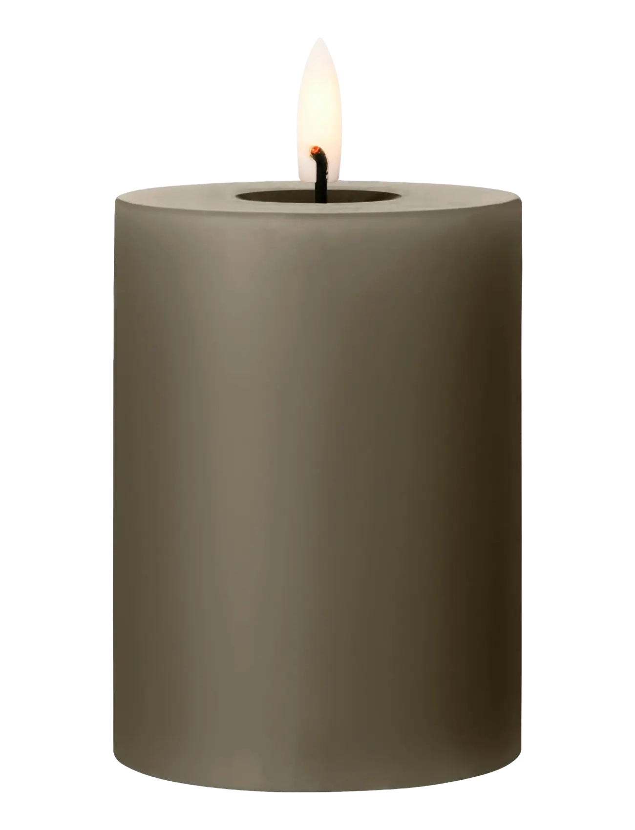 ester & erik Led Pillar Candle 10cm, H:10 cm, Grey, Stearinlys > Led-Lys, Unisex