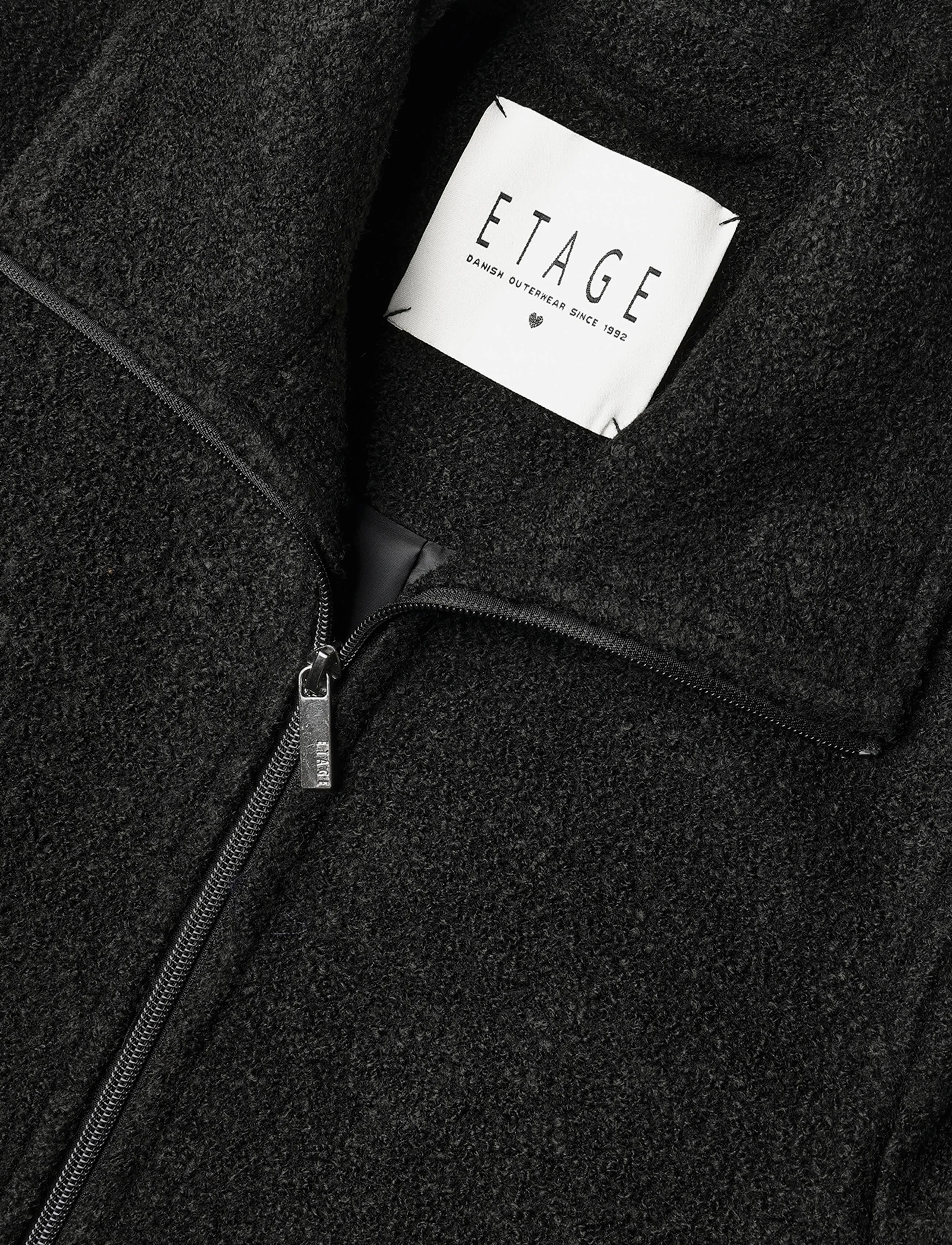 Etage - Wool Jacket w zipper - leichte mäntel - black - 2