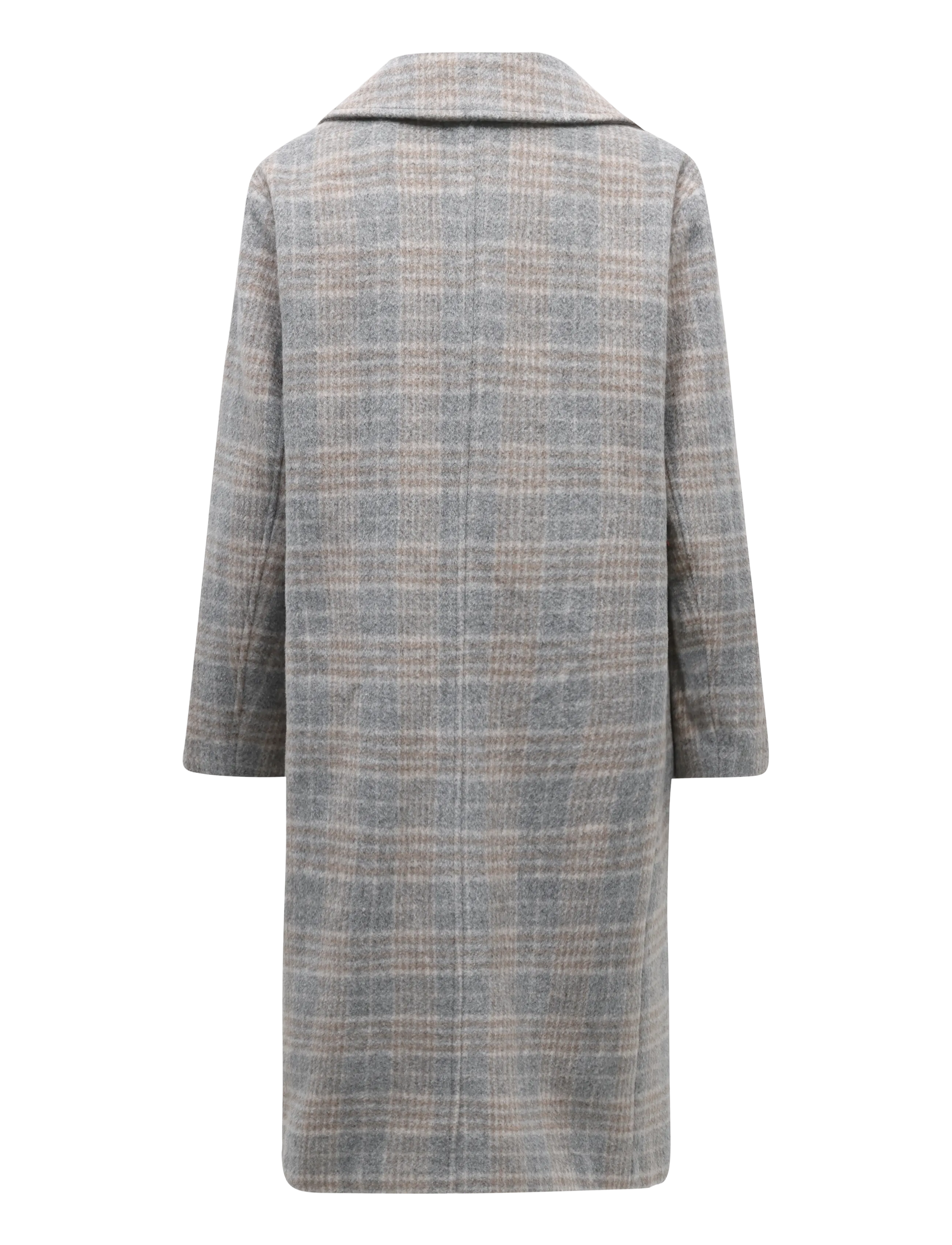 Etage - Wool Coat long - wollmäntel - blue check - 2