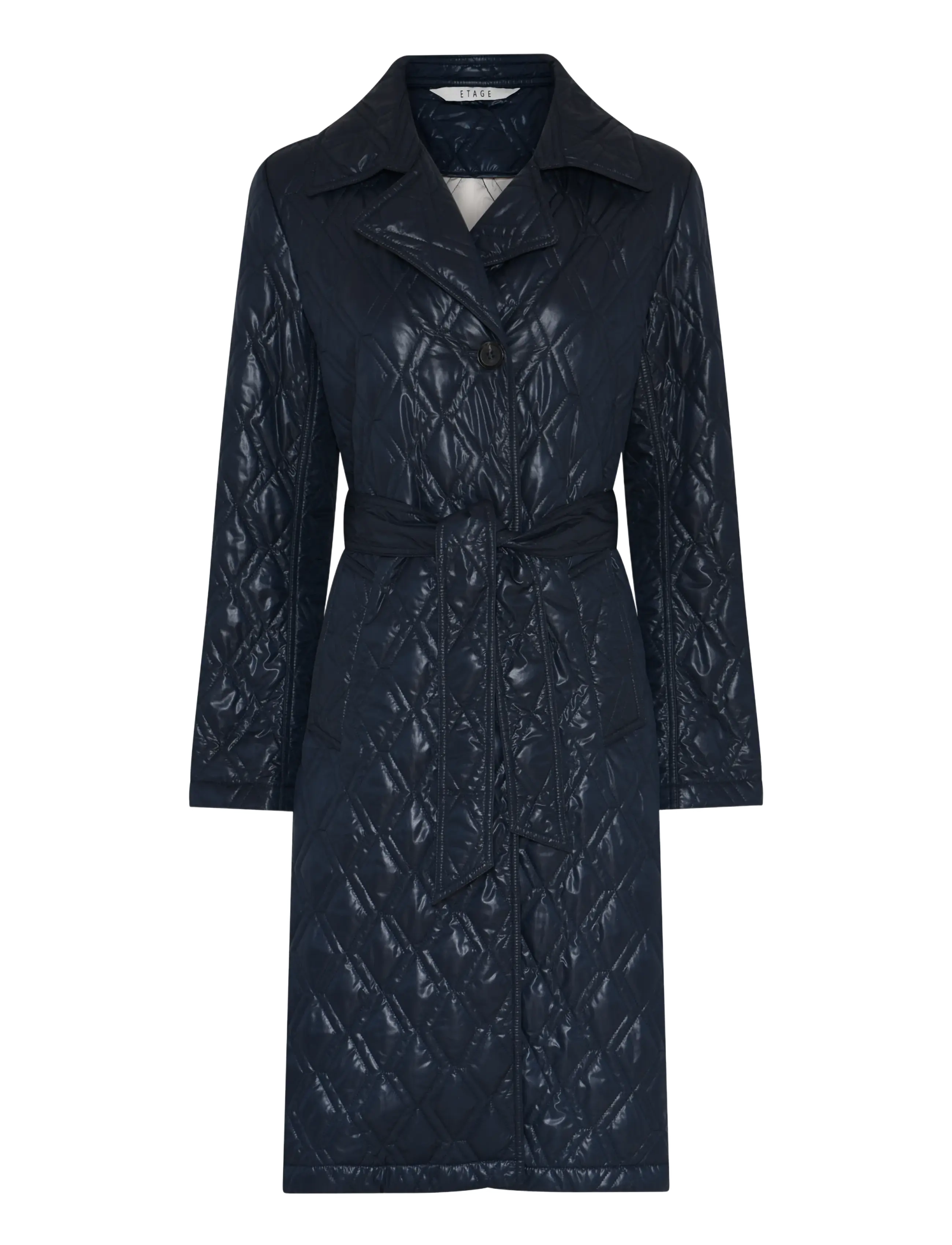Etage Quilted Trenchcoat long - Etage - DARK NAVY / navy