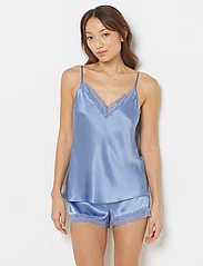 Etam - Milky Silk Caraco Pyjama - Överdelar - azure blue - 2