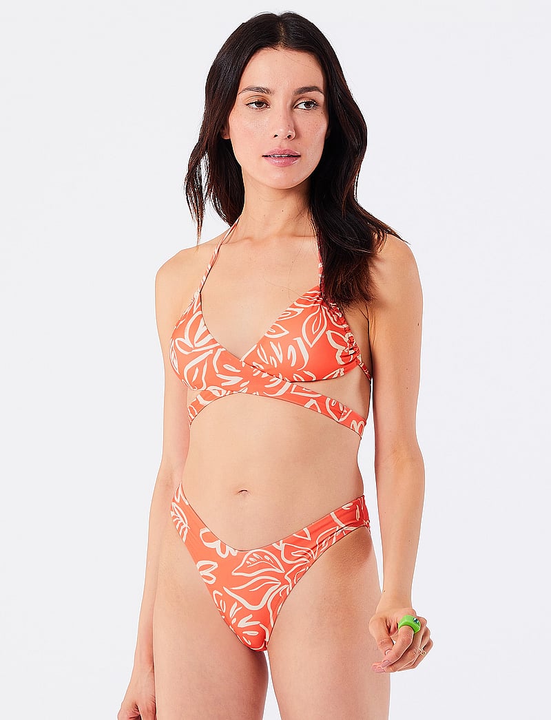Etam - TAILA - BIKI HIGH LEG - bikinibriefs - print. coral backgr - 0