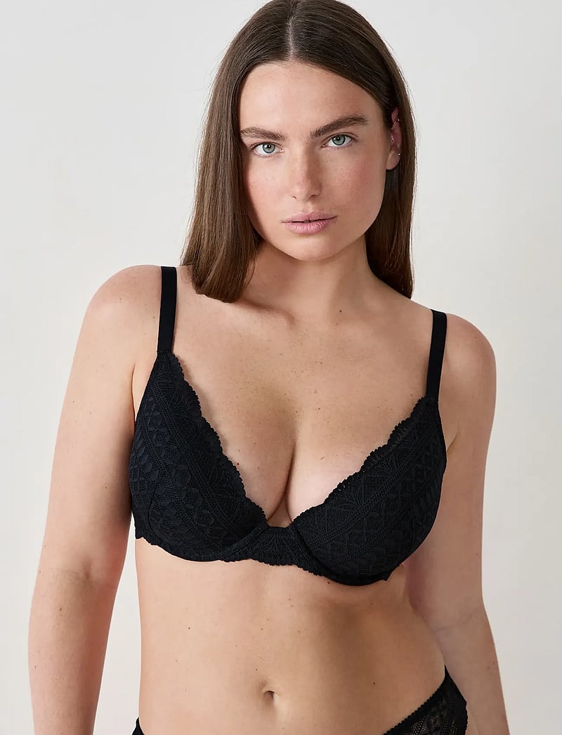 Etam - IDOLE - N*2 PLUNGE PUSH-UP BRA - push up bras - black - 5