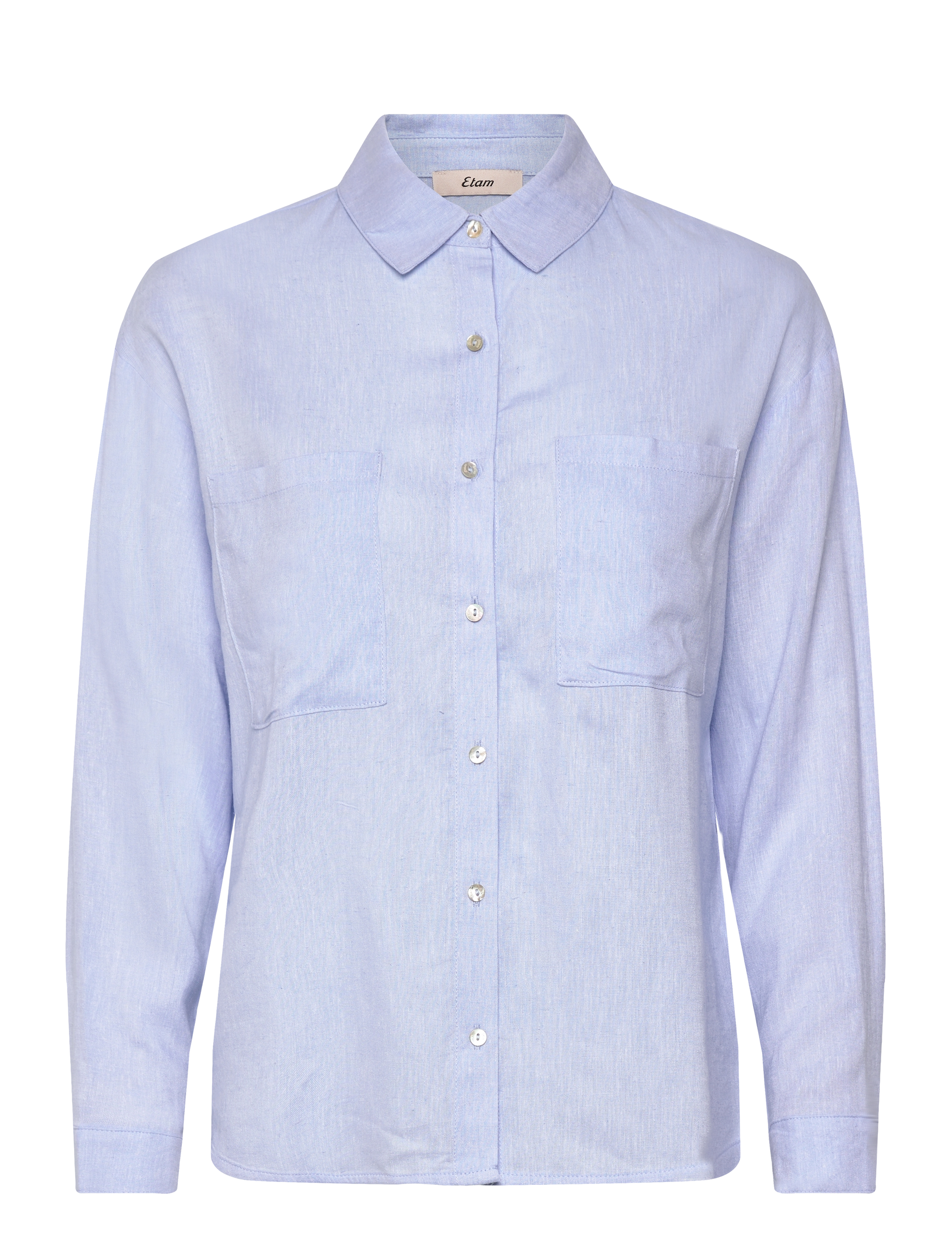 ETAM Isame - Lange Ärmel Pyjama Shirt Blau - S - Damen