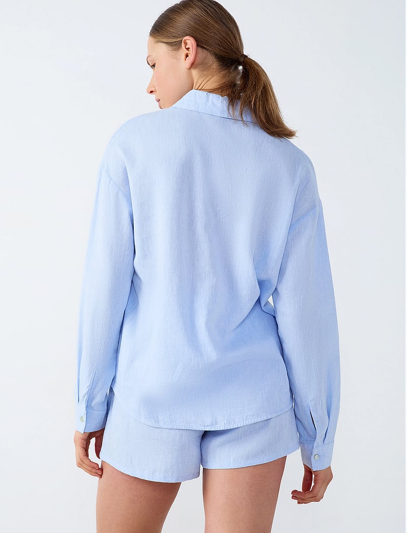 Etam - ISAME - LONG SLEEVE PYJAMA SHIRT - topi - blue - 4