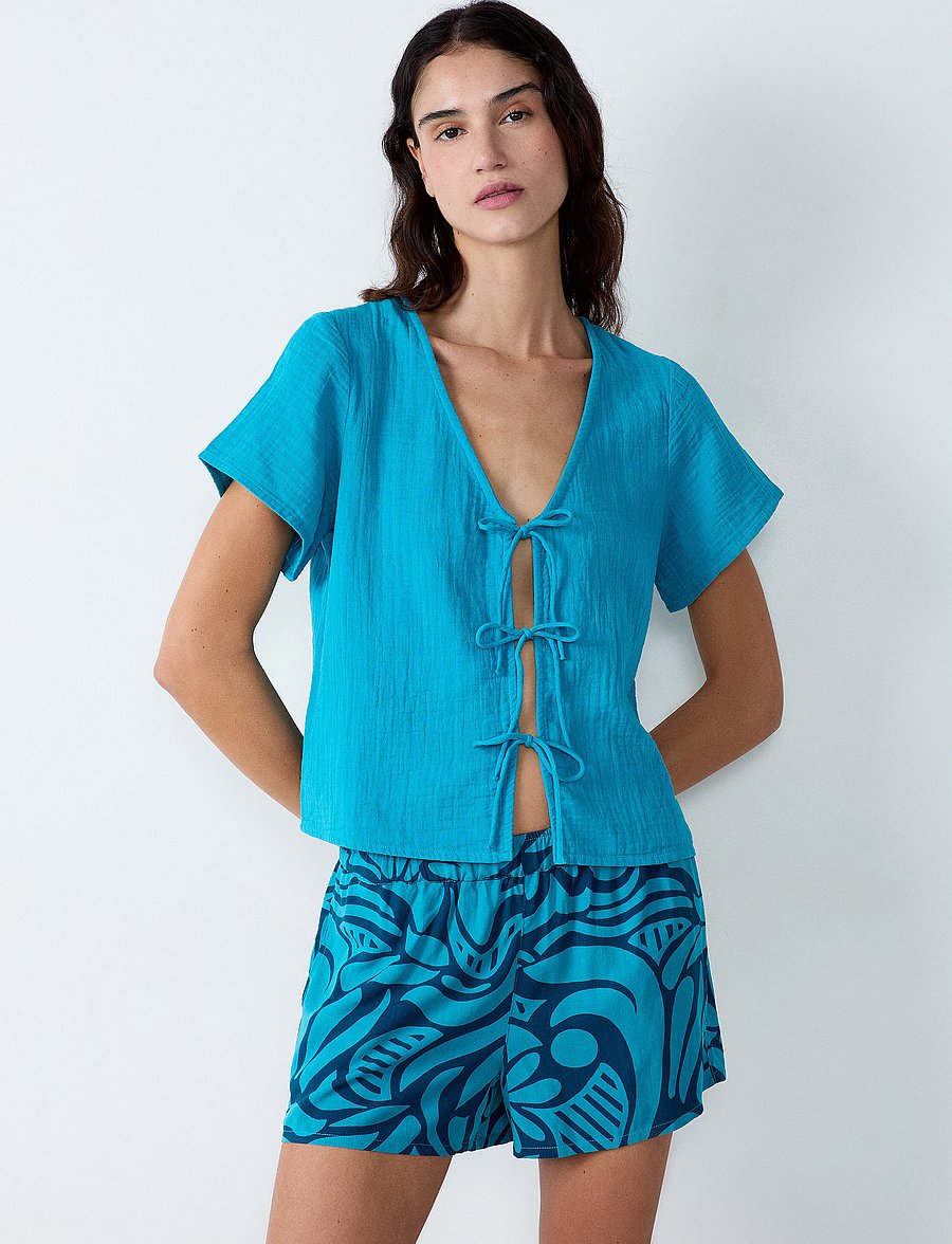 Etam - ERIN - PYJAMA SHIRT - tops - blue - 0