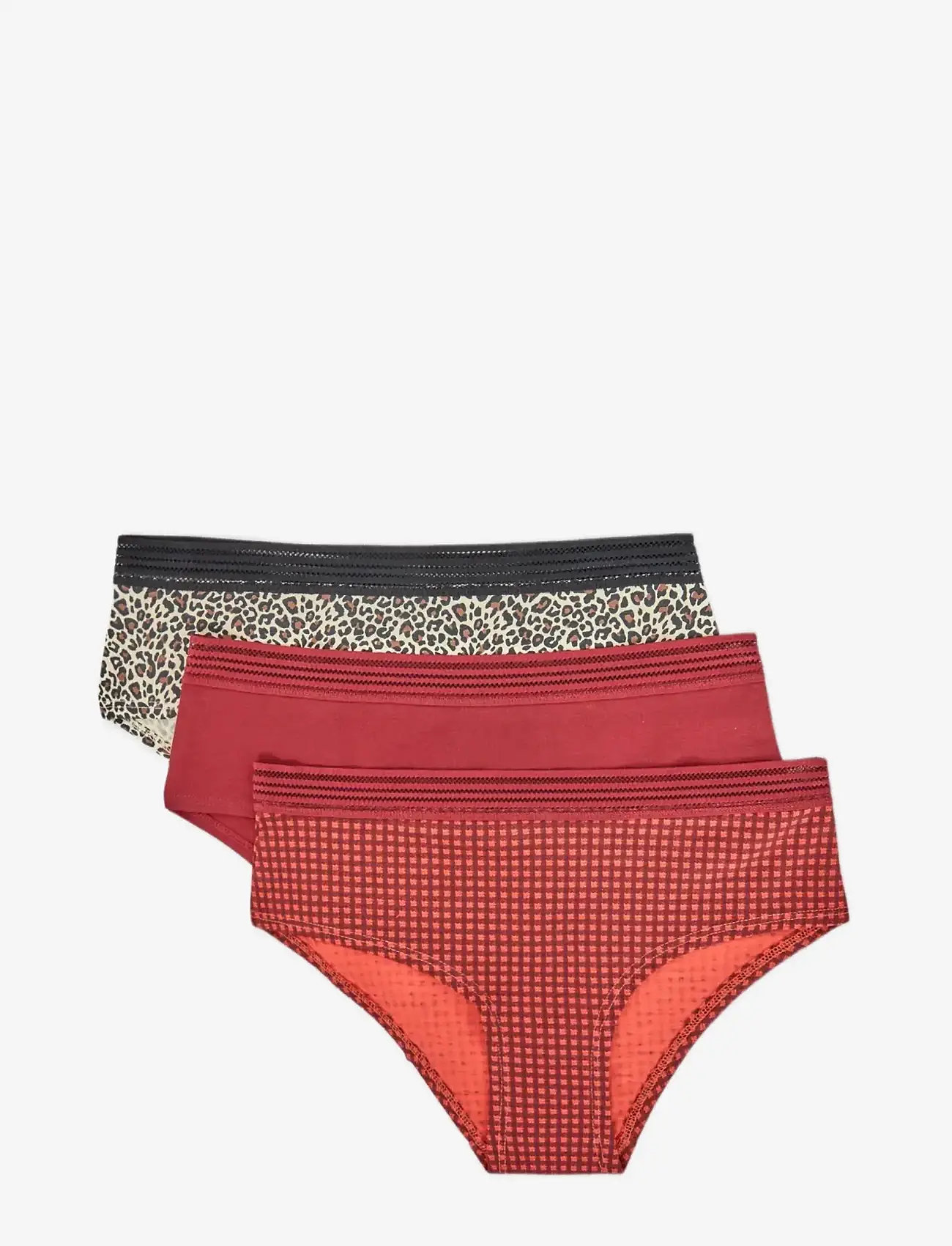 Etam - JACKIE LACE - 3 SHORTIES - briefs - garnet red - 1