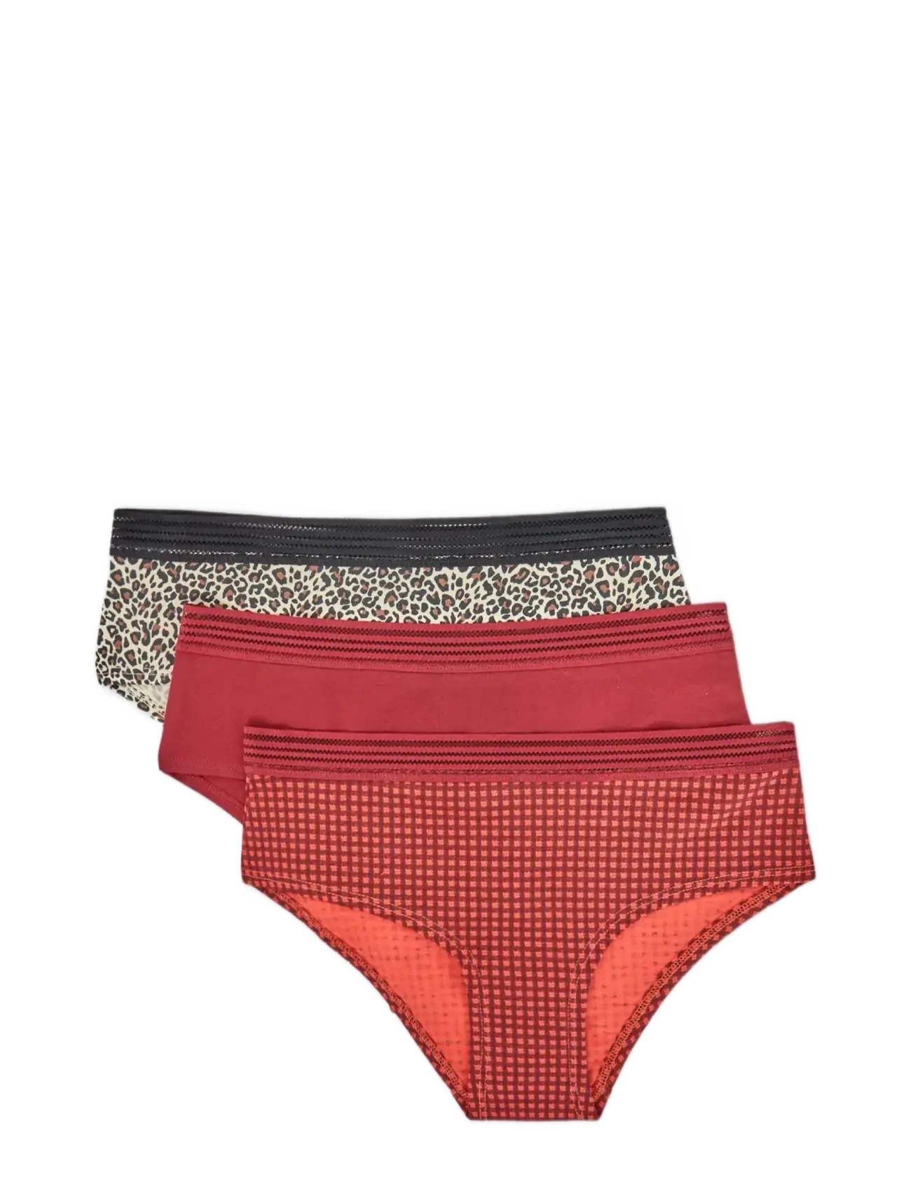 Etam JACKIE LACE - 3 SHORTIES - Slips - GARNET RED / multi