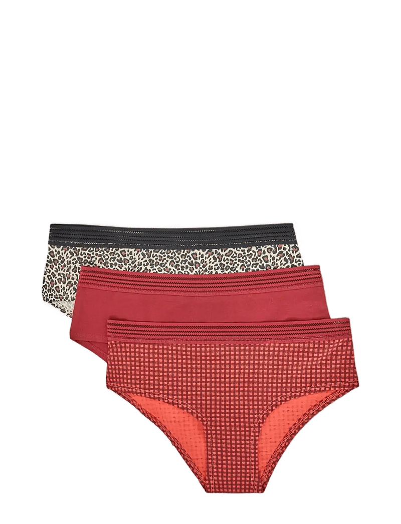 Etam - JACKIE LACE - 3 SHORTIES - briefs - garnet red - 1
