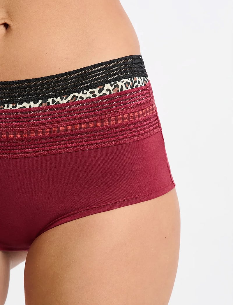 Etam - JACKIE LACE - 3 SHORTIES - briefs - garnet red - 4