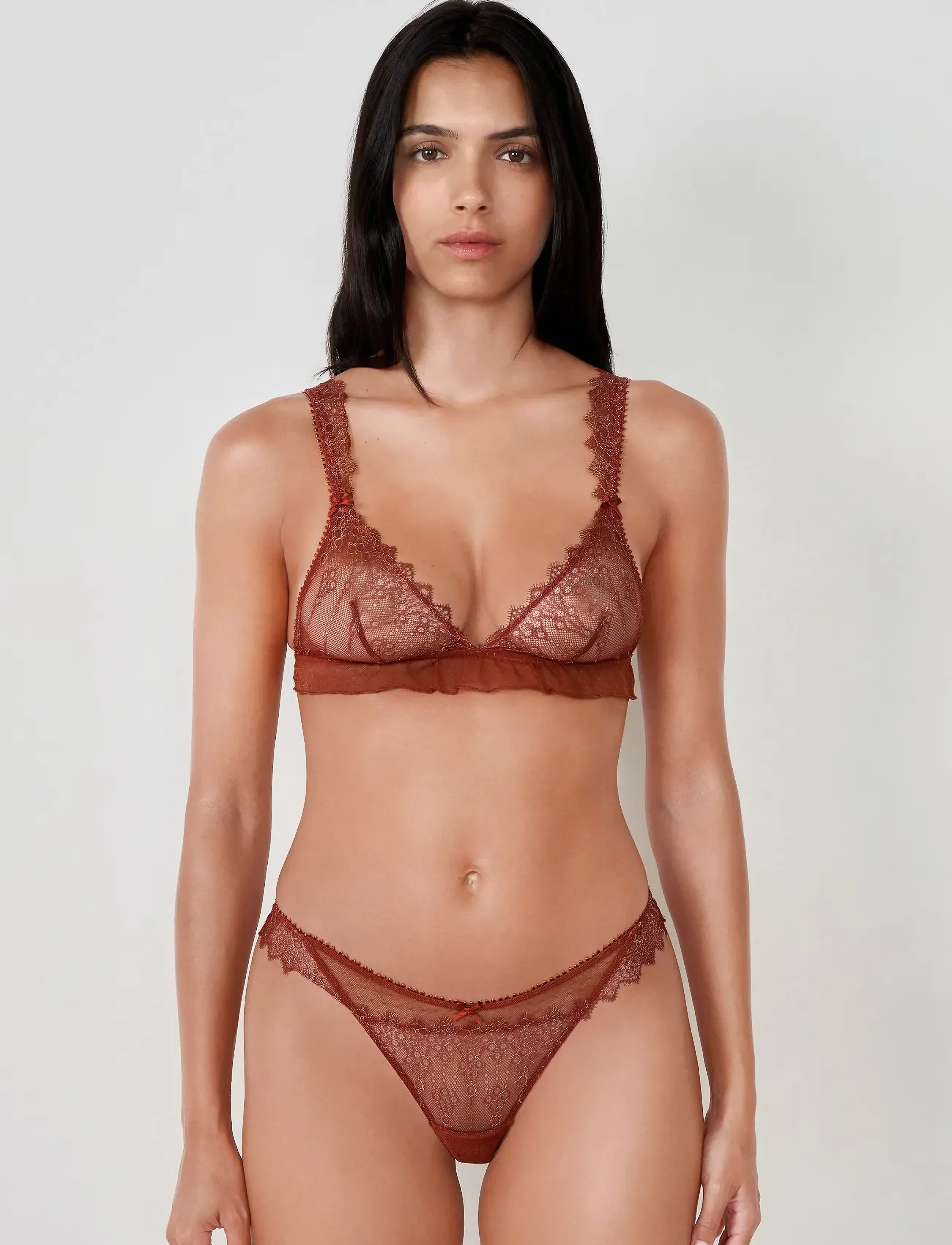 Etam - ALLUSION - WIRELESS TRIANGLE BRA - bralette - brown - 4