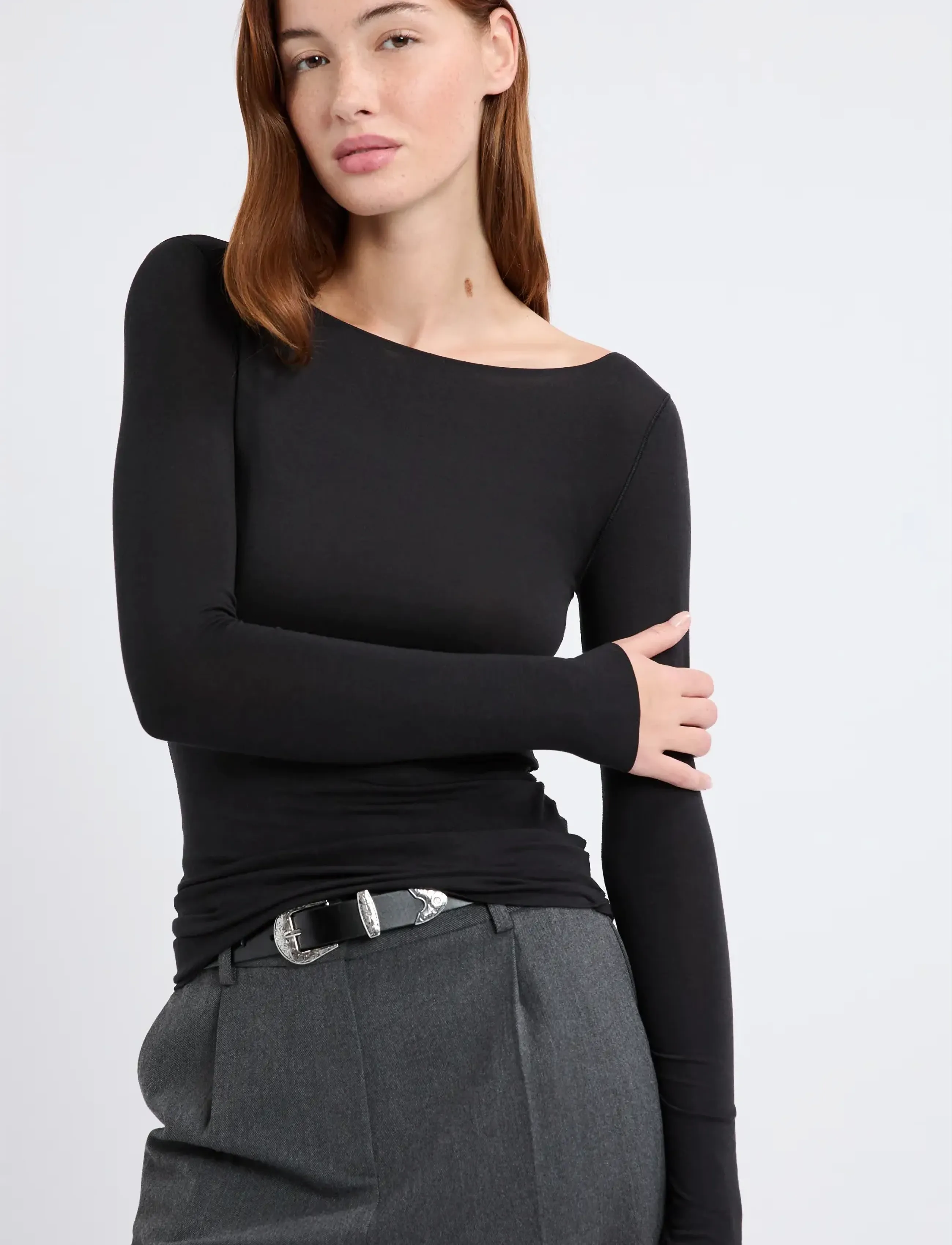 Etam - WARME UP - LONG SLEEVE T-SHIRT BOAT NECK - black - 3