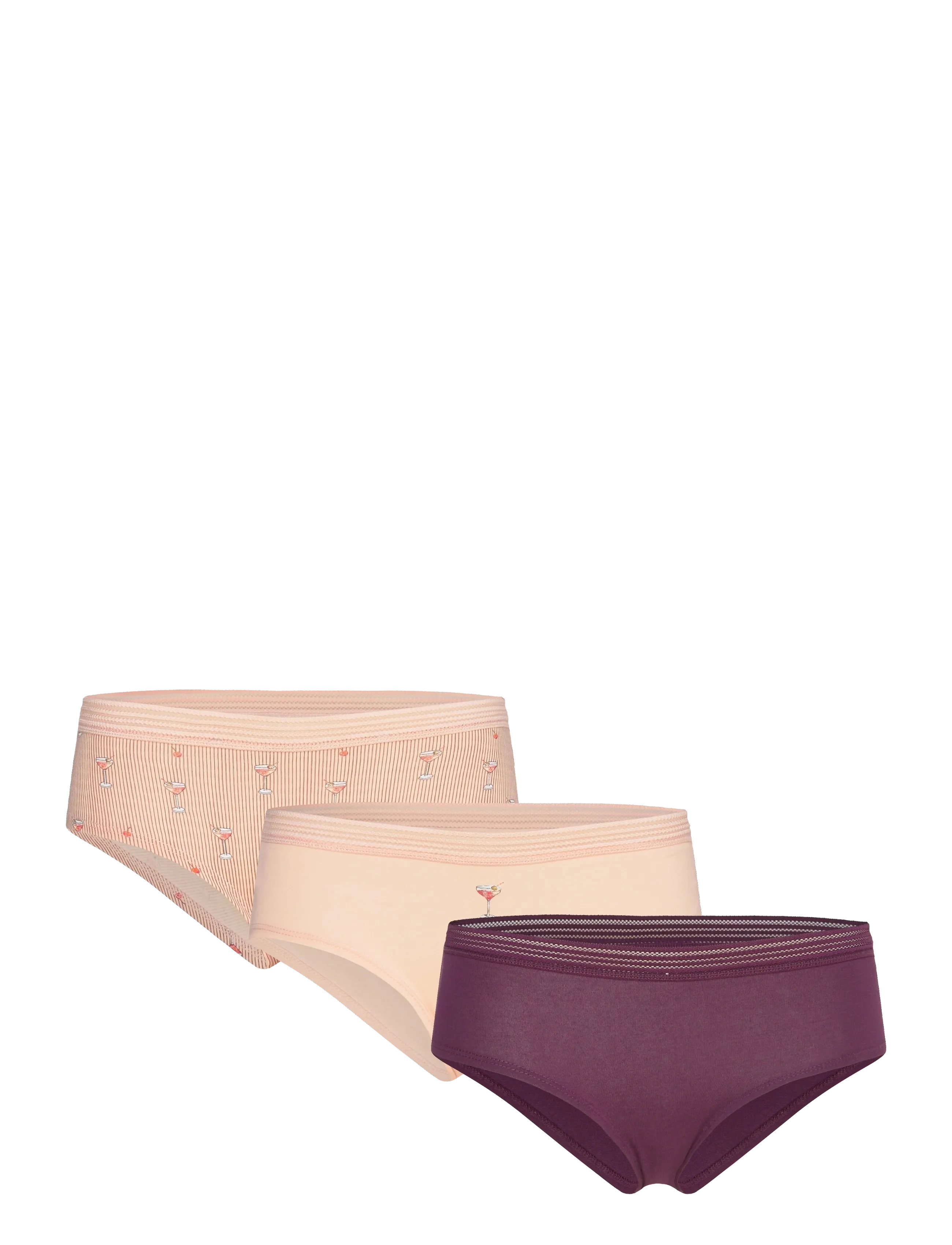 Etam JACKIE LACE - 3 SHORTYS - Undertøj - PURPLE / multi