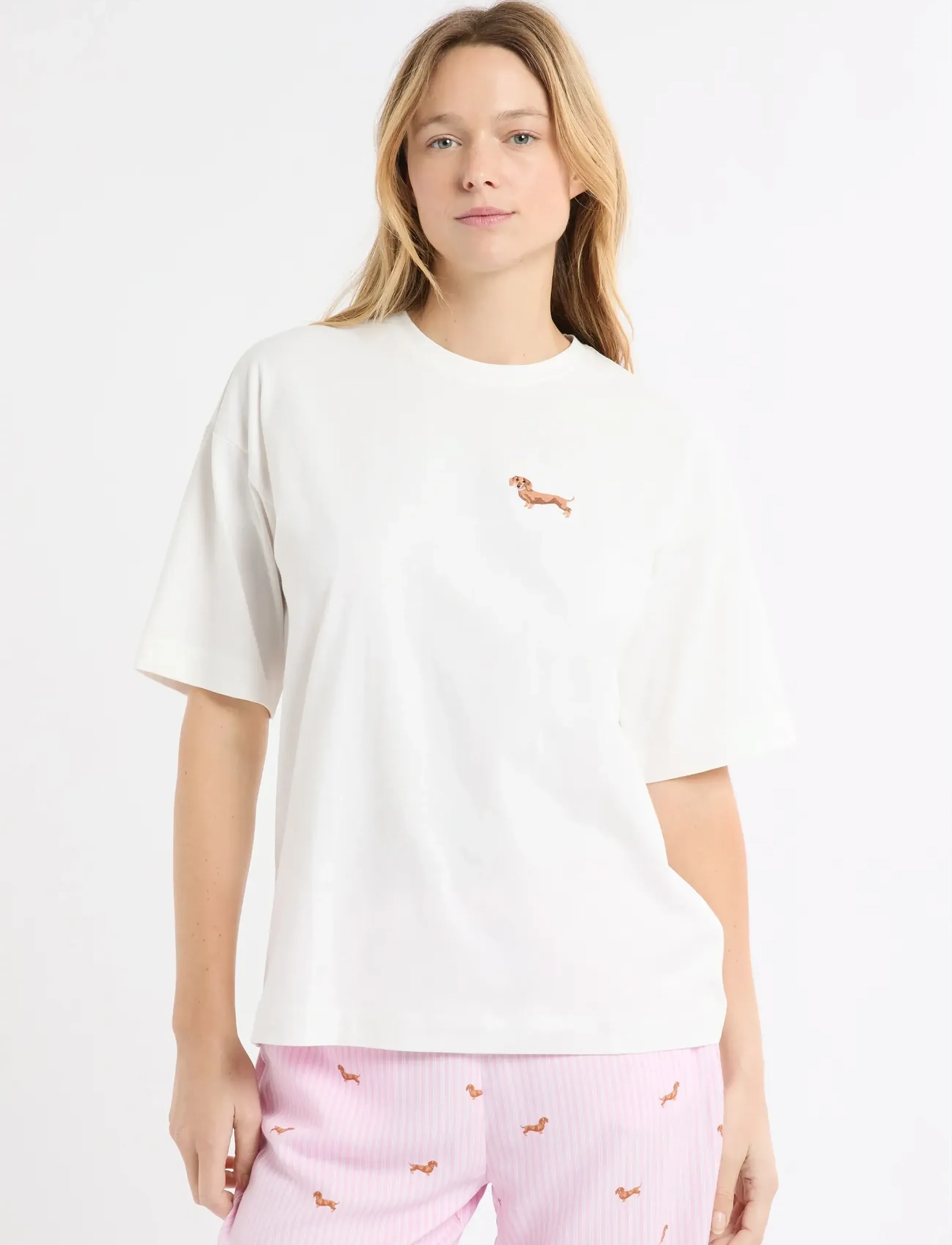 Etam - HUG - SHORT SLEEVE TEE SHIRT - tops - cream - 3