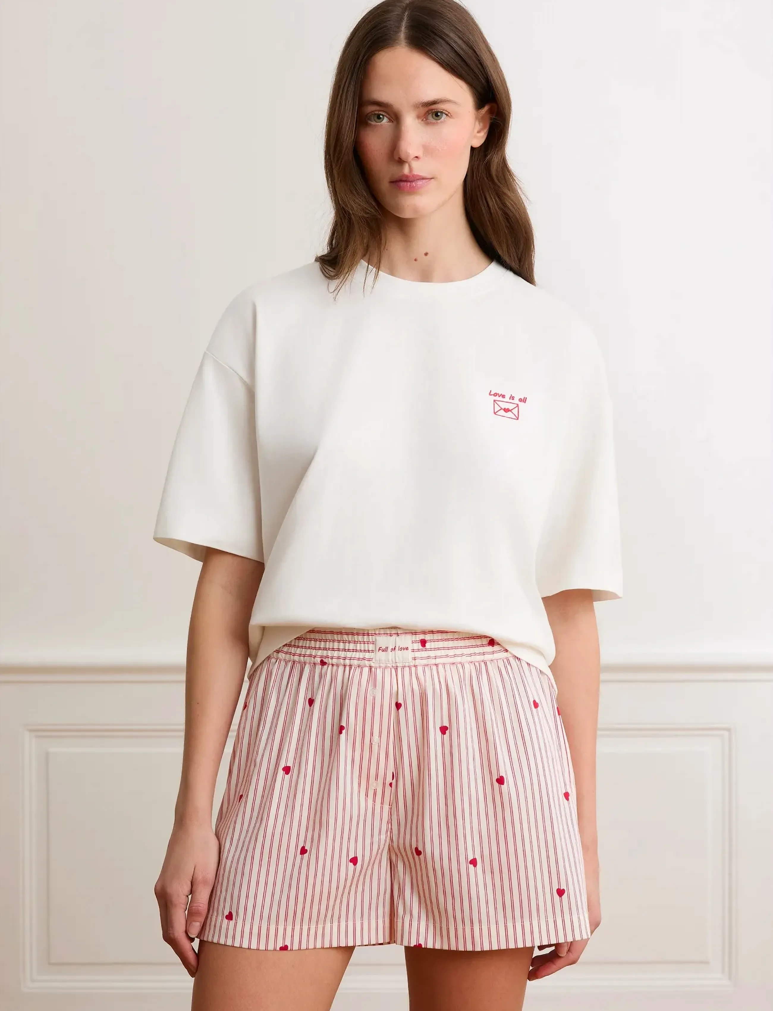 Etam BOYFRIEND - SHORT - Etam - WHITE / red