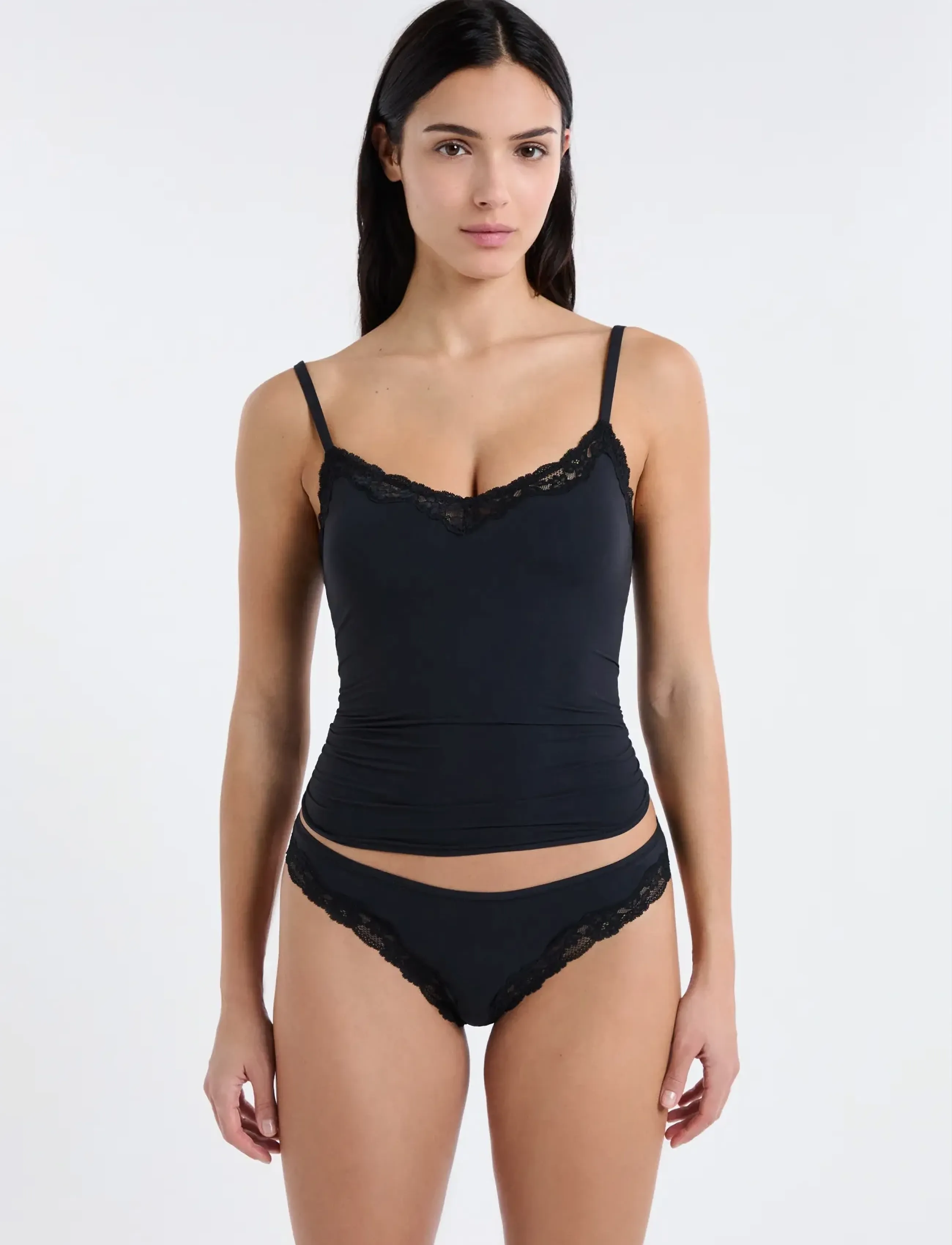 Etam PURE SOFT LACE - TANGA - Trusser - BLACK / black