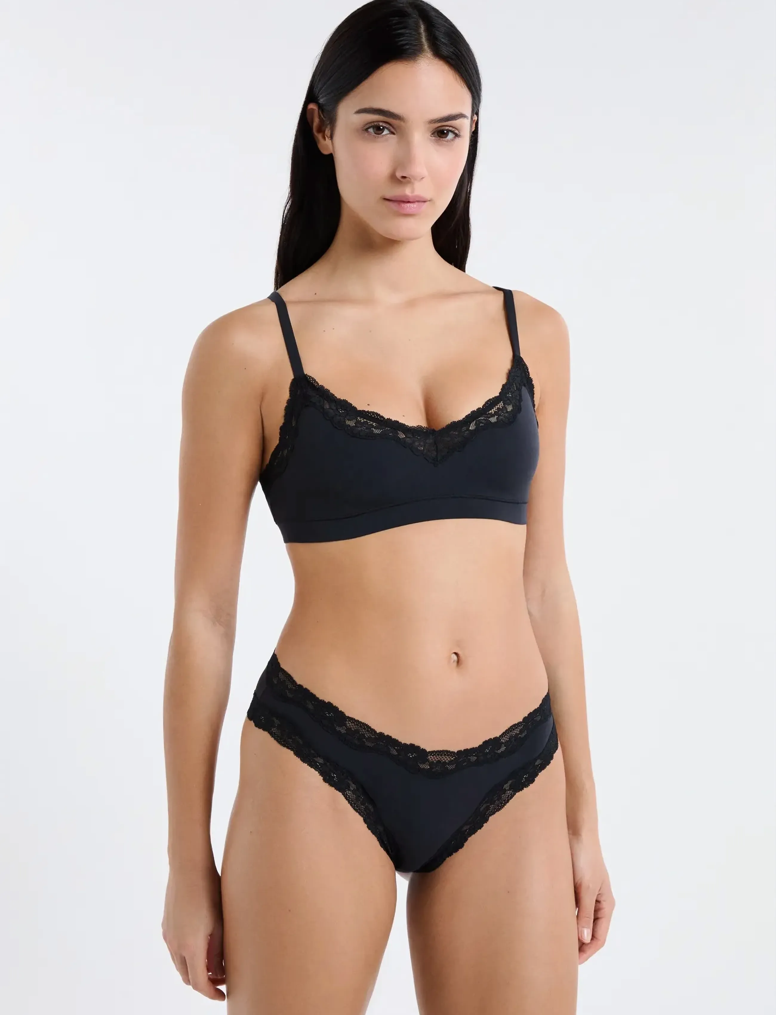Etam Pure Soft Lace - Bralette, XS, Black, Bløde Bh'Er > Bralette, Dame