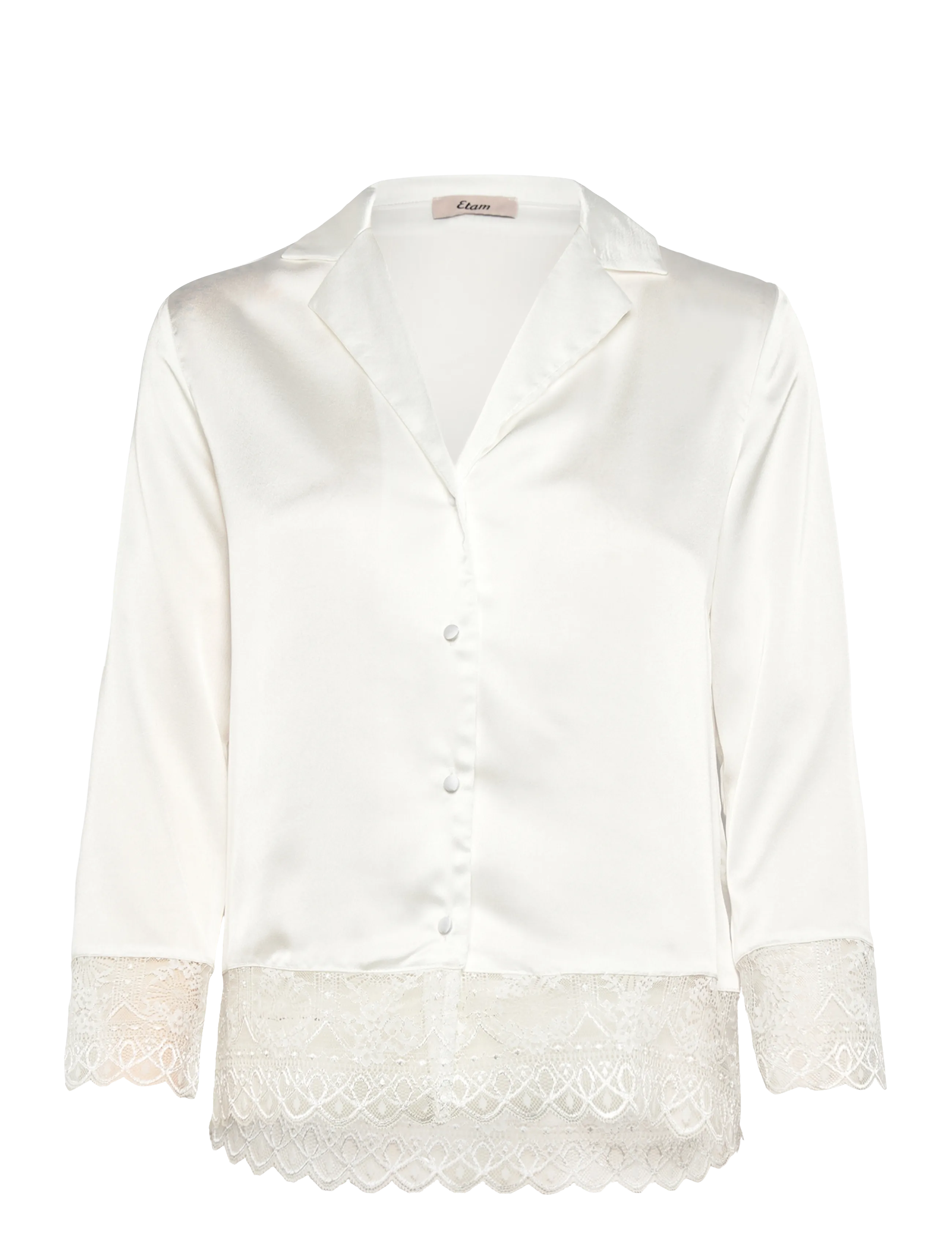 Etam RENCONTRE - LONG SLEEVE SHIRT - Unterwäsche - WHITE / white