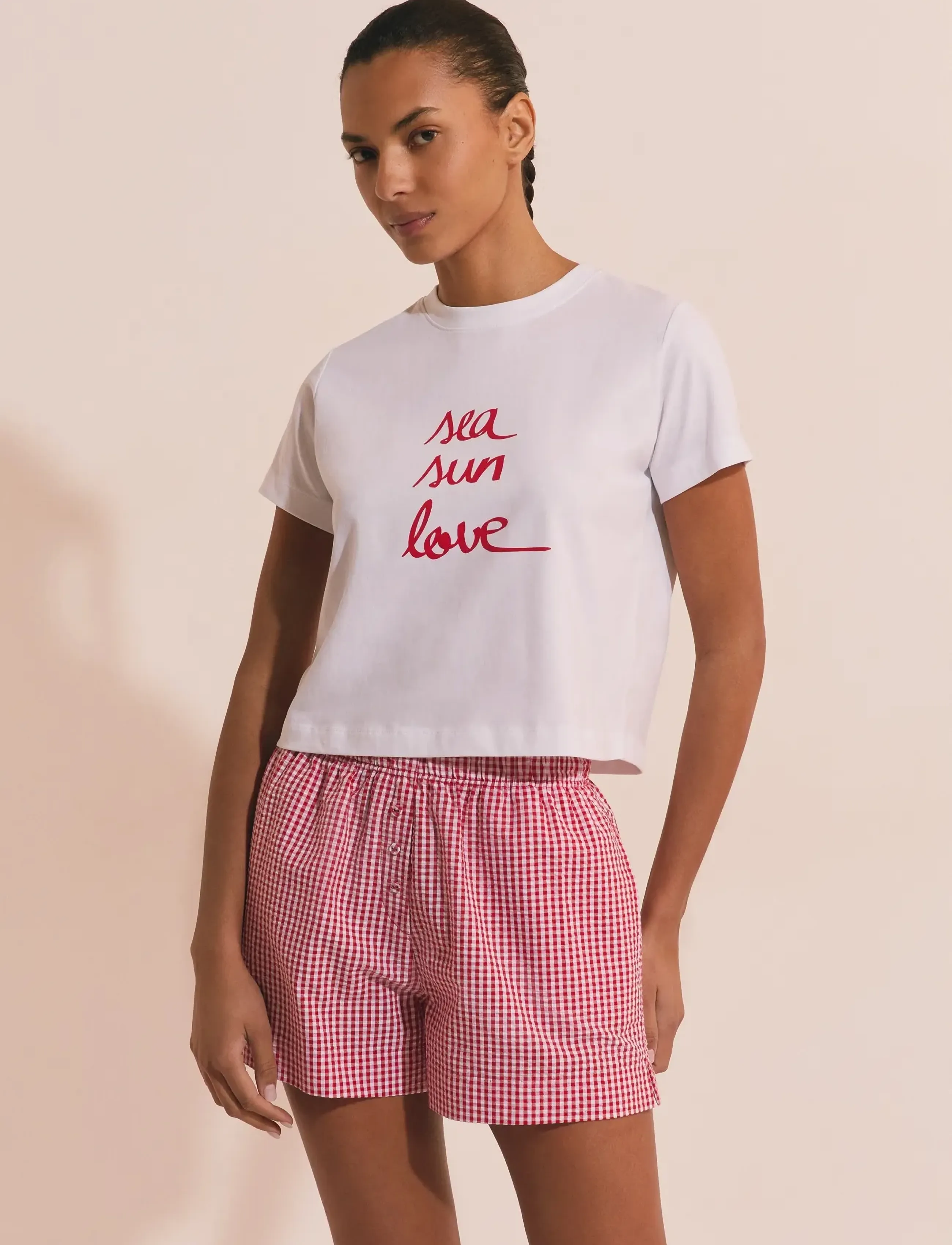 Etam Ylena Pyjama Short, XS, Night & Loungewear, Rot - Shorts, Frauen