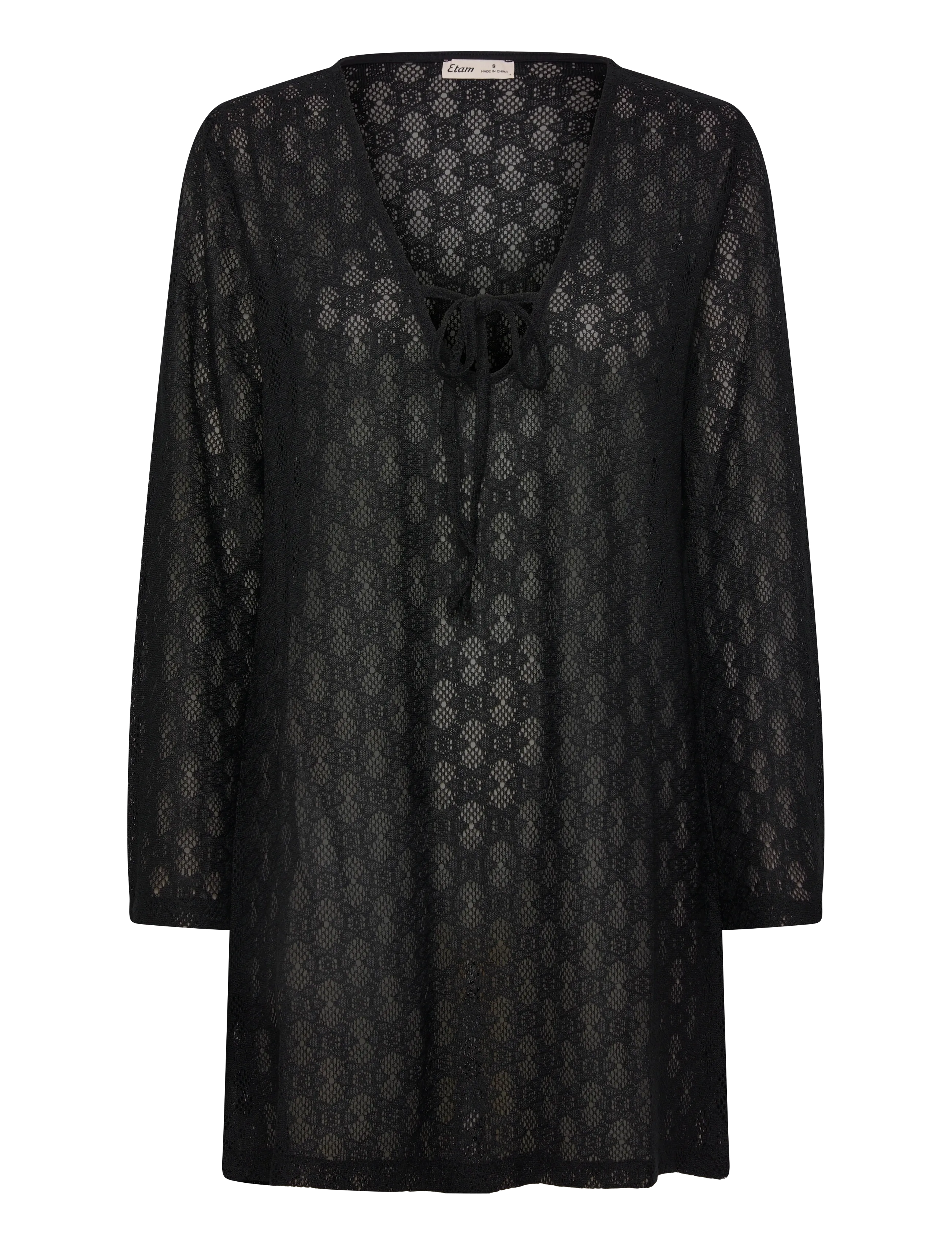 Etam Flower Beachwear Robe, S, Bademode, Schwarz - Beach Wear, Frauen
