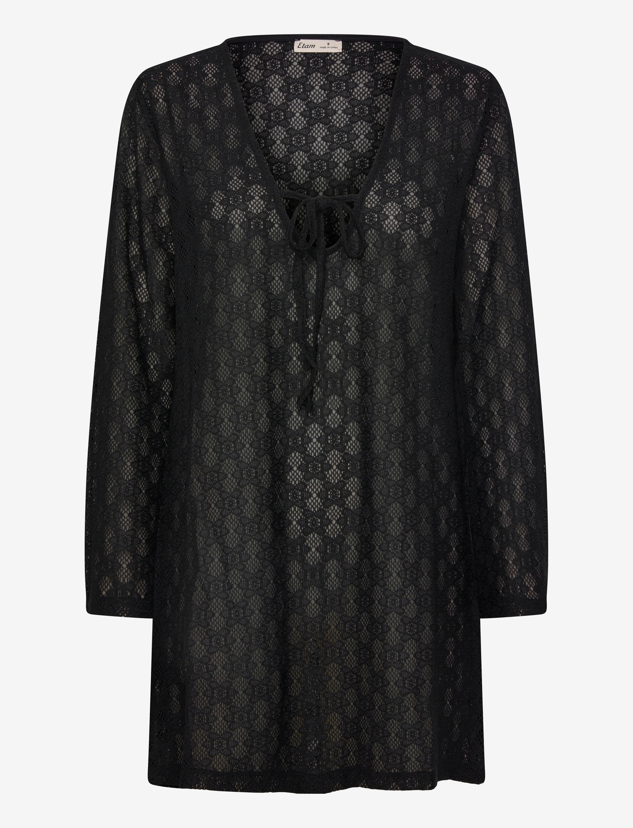 Etam - FLOWER BEACHWEAR ROBE - strandtøj - black - 0