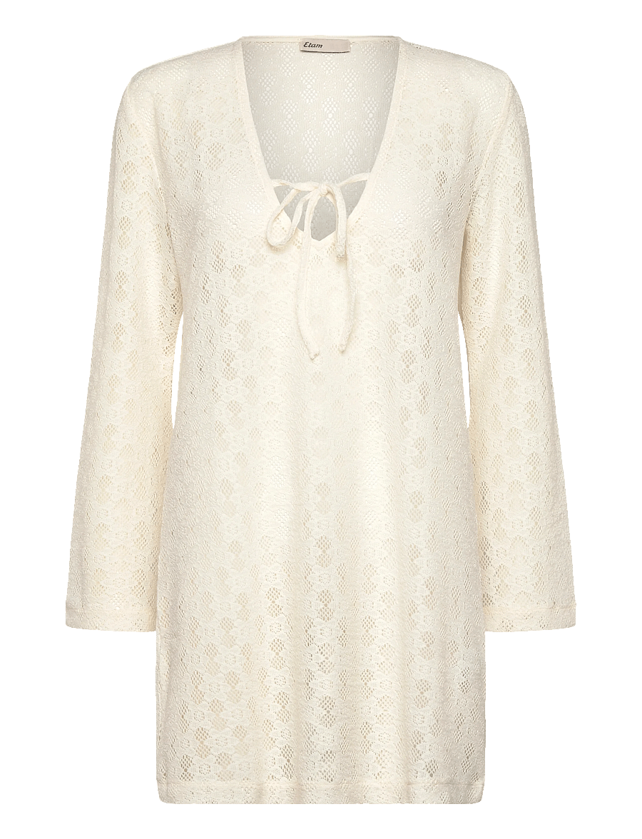 Etam - FLOWER BEACHWEAR ROBE - strandmode - white - 0