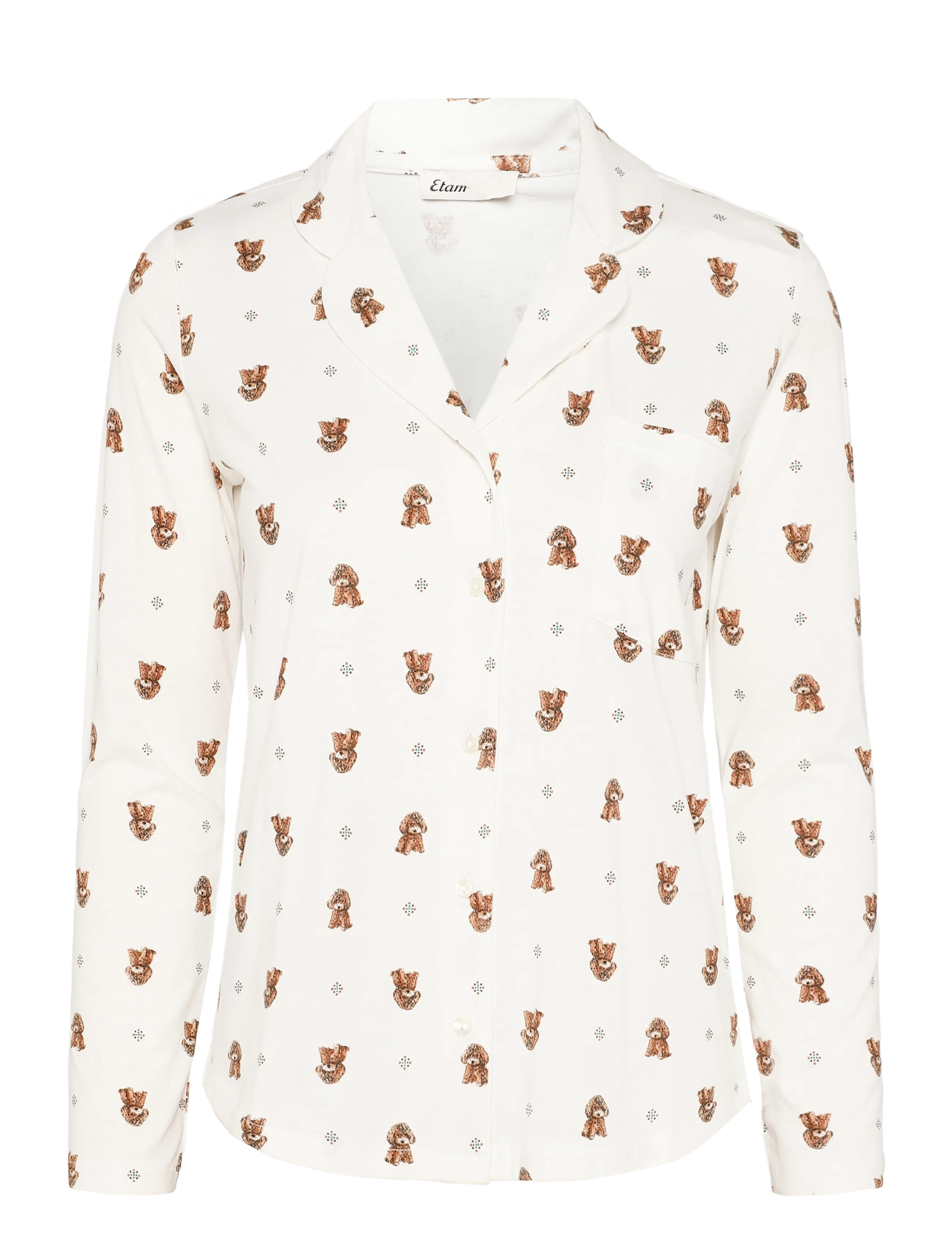 Etam - RUBY - LONG SLEEVE PYJAMA SHIRT - oberteile - cream - 1