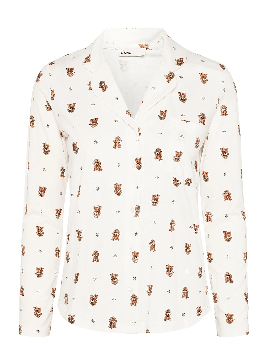 Etam - RUBY - LONG SLEEVE PYJAMA SHIRT - oberteile - cream - 1
