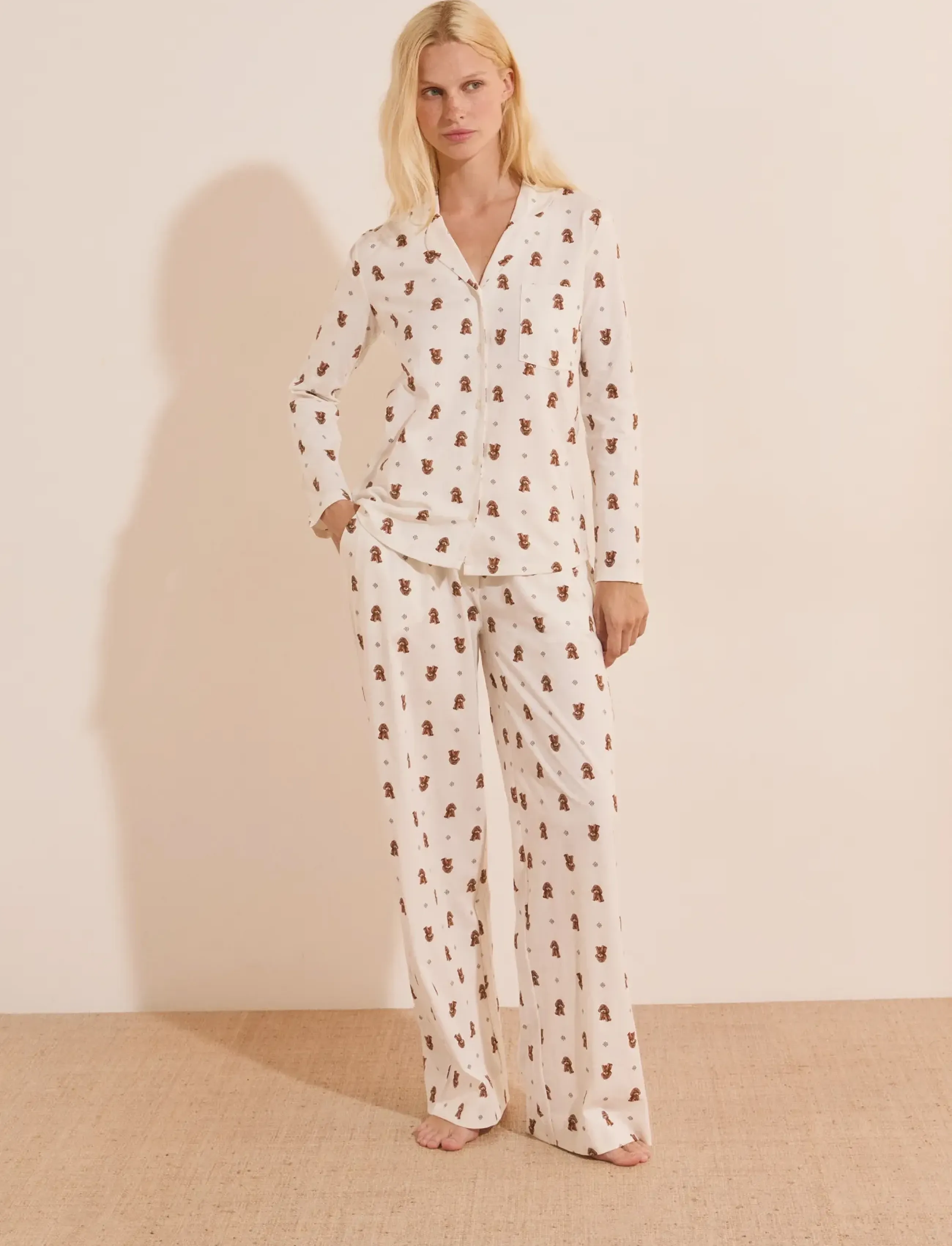 Etam RUBY - LONG SLEEVE PYJAMA SHIRT - Etam - CREAM / cream