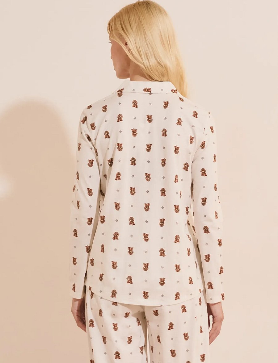 Etam - RUBY - LONG SLEEVE PYJAMA SHIRT - oberteile - cream - 4